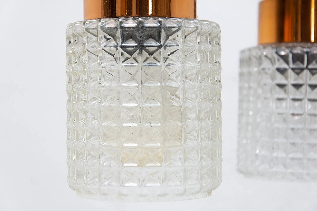 Brutalism-style lamp in glass and brass, 1970s 10