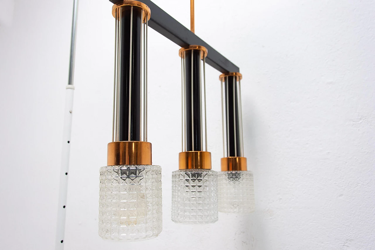 Brutalism-style lamp in glass and brass, 1970s 11