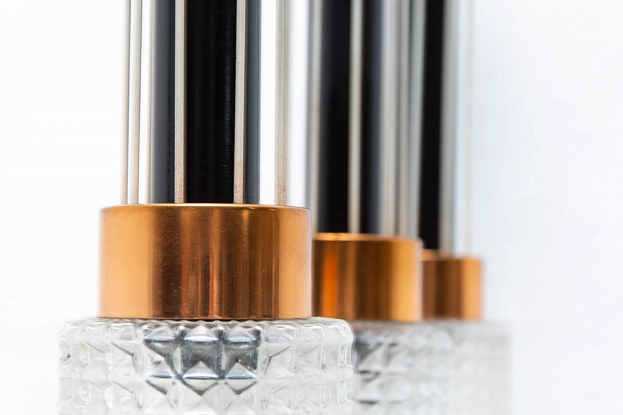 Brutalism-style lamp in glass and brass, 1970s 12