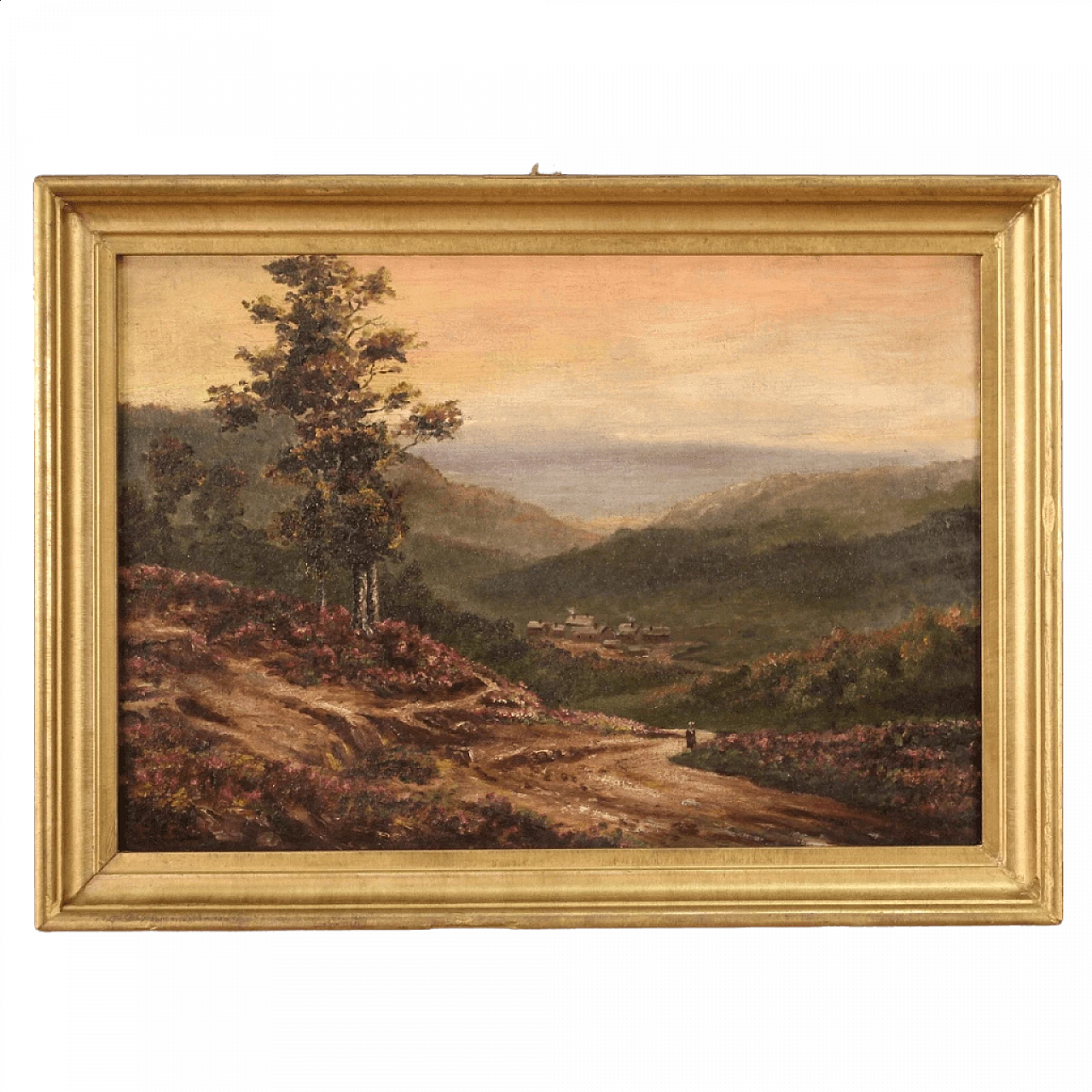 Oil on canvas depicting small romantic landscape, 1920s 13