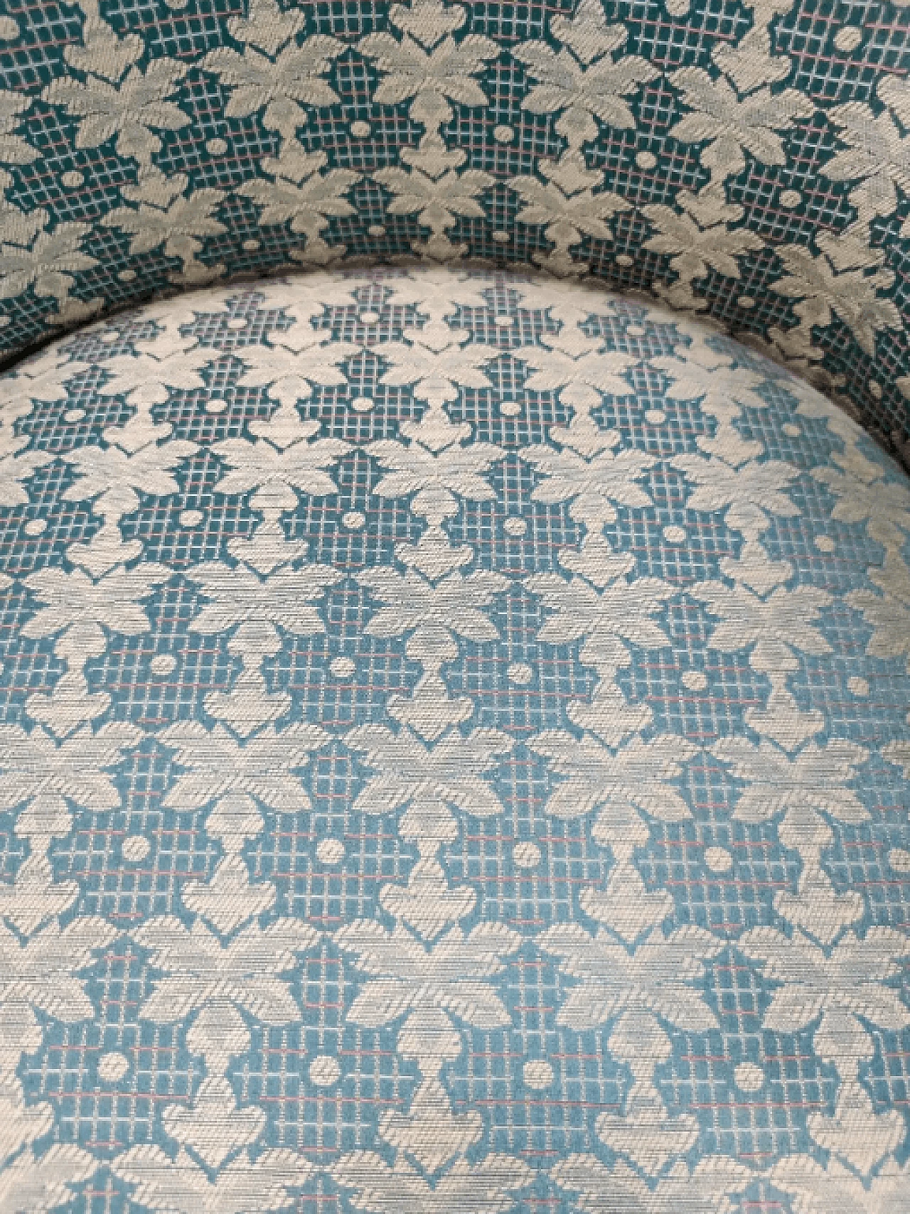 Pair of beech and green and beige fabric armchairs, 1960s 11