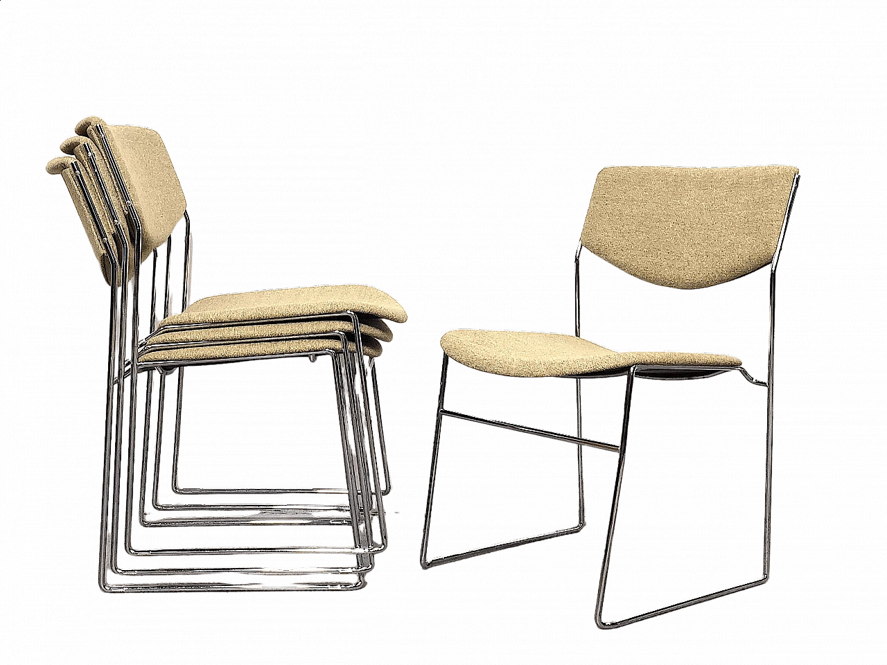 4 Stackable chairs by Bonomia, 1970s 16