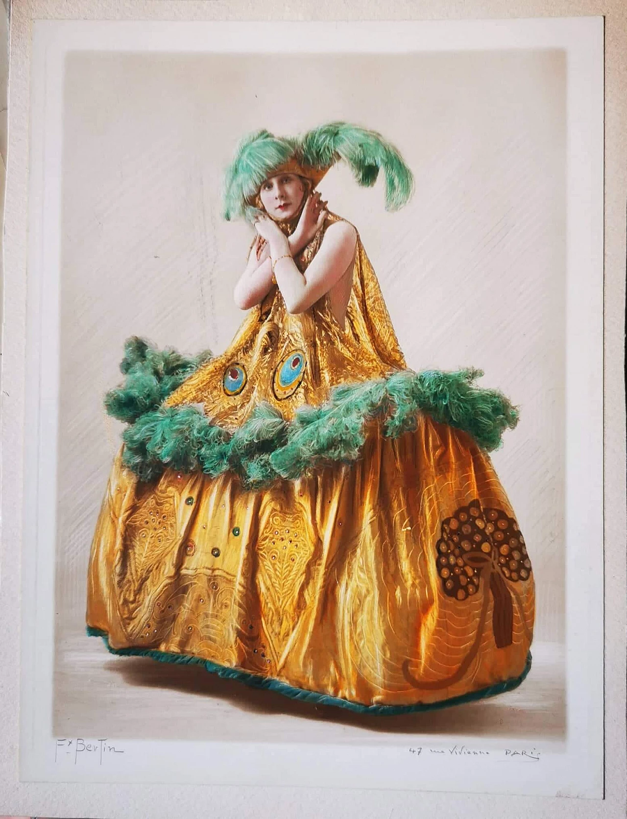 Foto di Simone Mirat, attrice, ritoccata a mano, anni '30 1