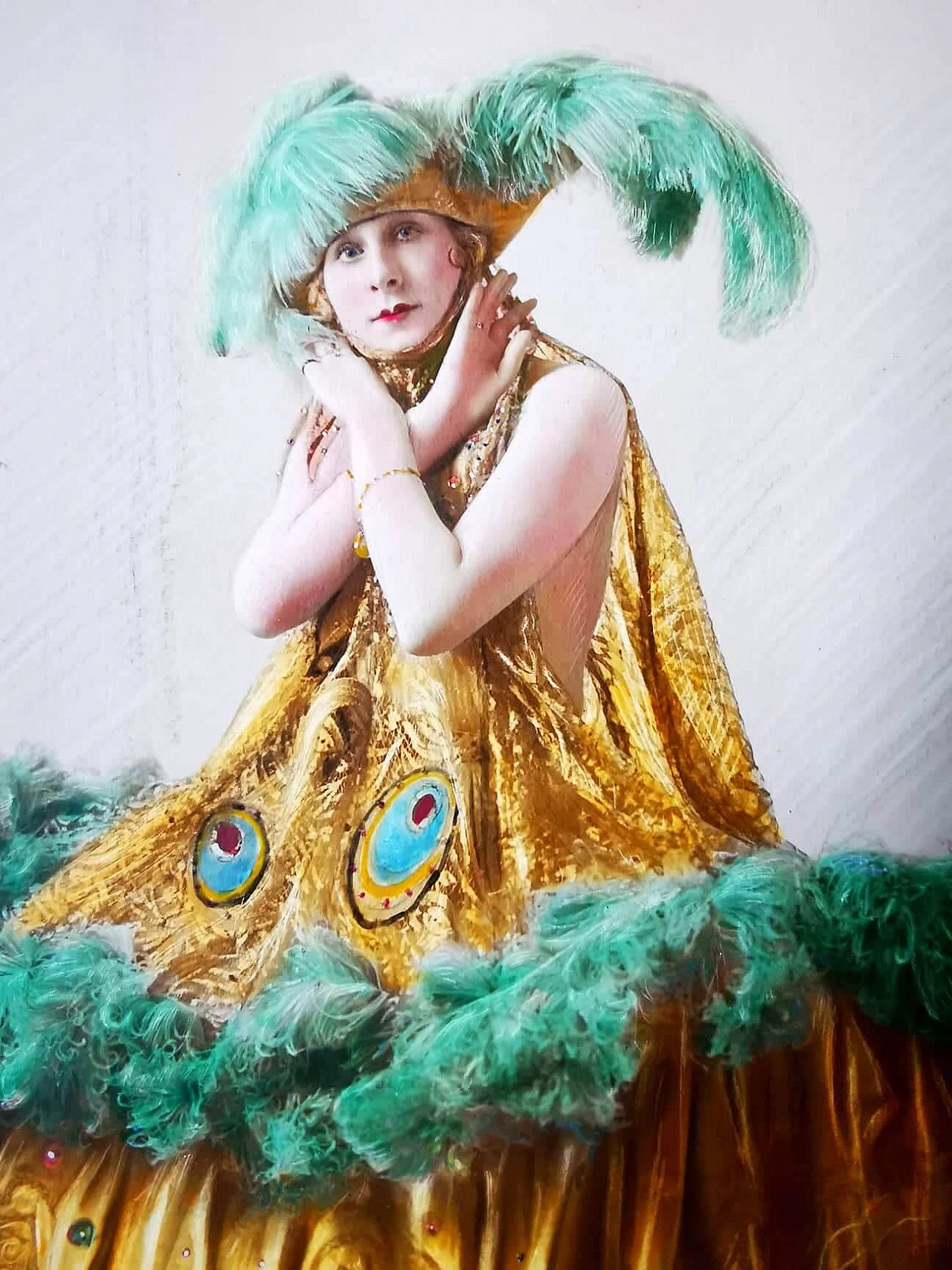 Foto di Simone Mirat, attrice, ritoccata a mano, anni '30 2