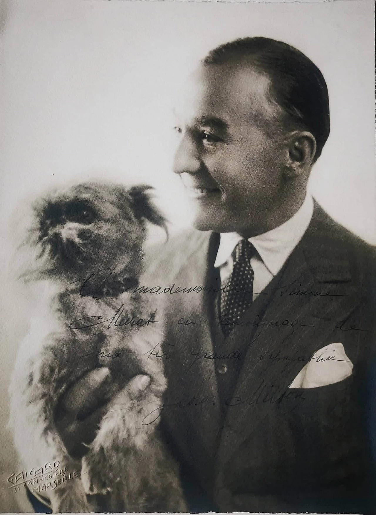 Photo by Serge Milton with dedication to Simone Mirat, 1920s 1