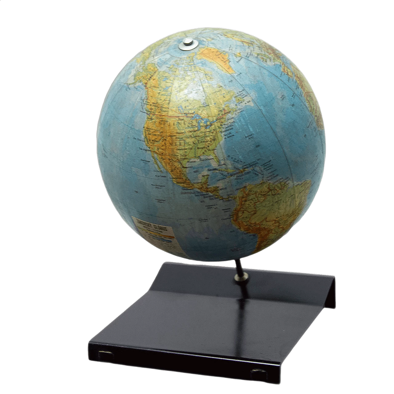 Globo terrestre in plastica e legno, anni '70 12