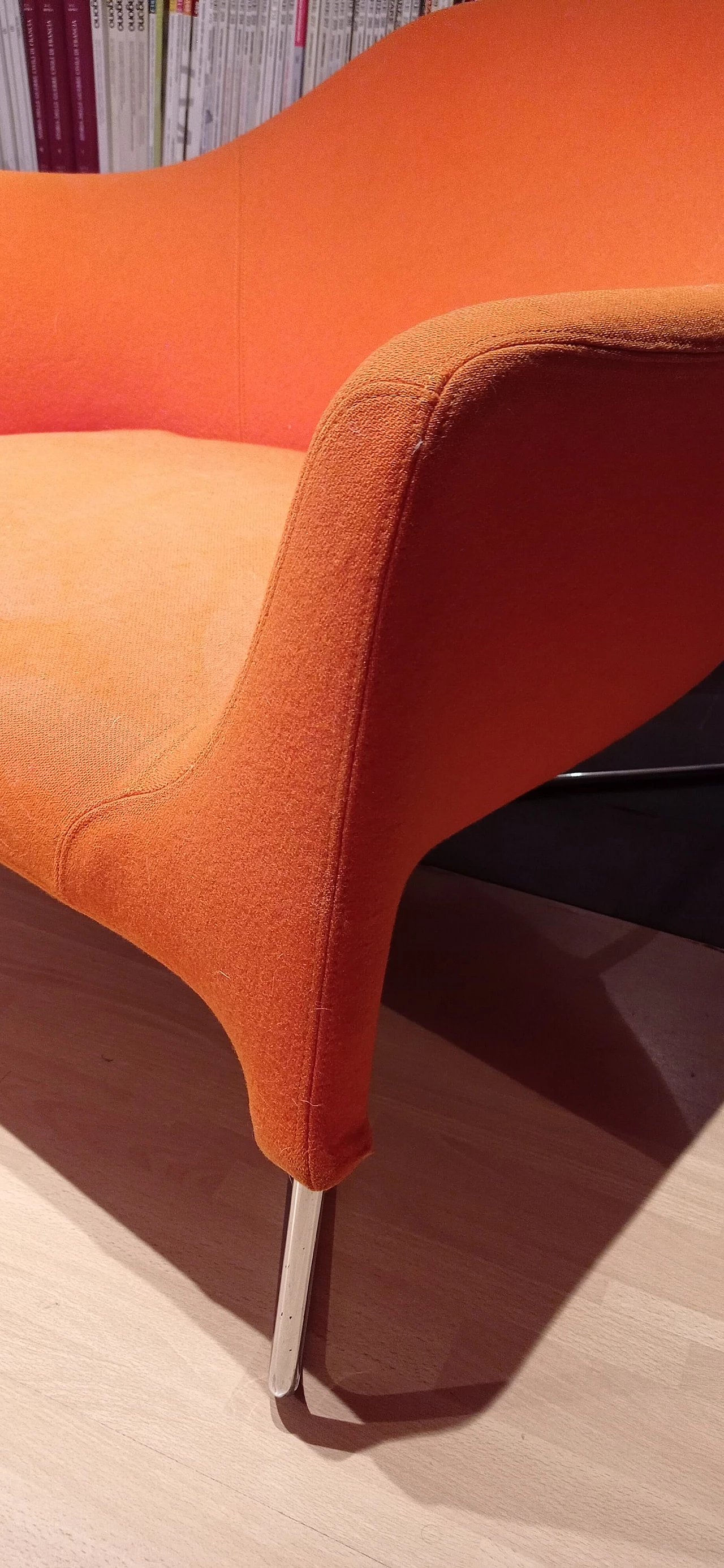 Pair of Bali armchairs by Carlo Colombo in orange fabric, 2000s 12