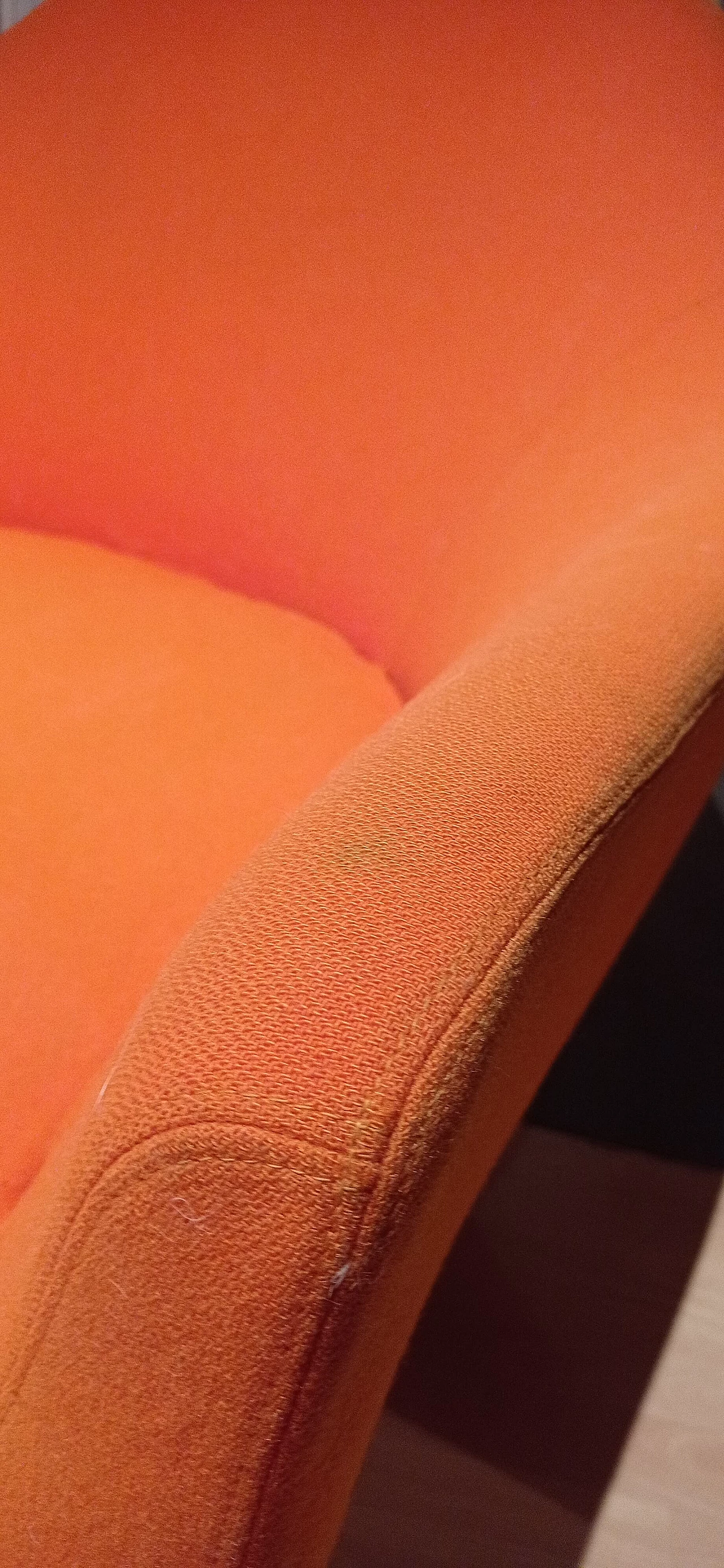 Pair of Bali armchairs by Carlo Colombo in orange fabric, 2000s 13