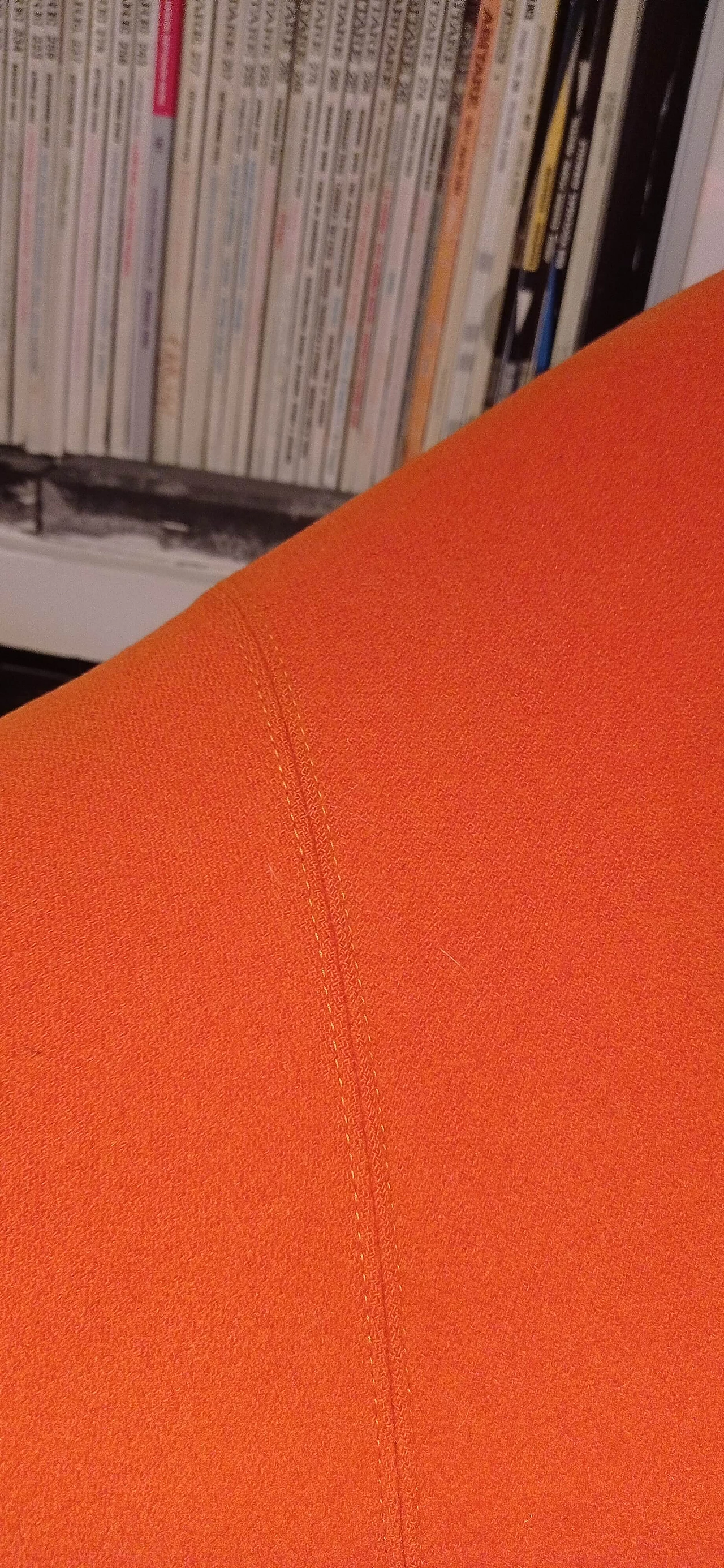 Pair of Bali armchairs by Carlo Colombo in orange fabric, 2000s 19