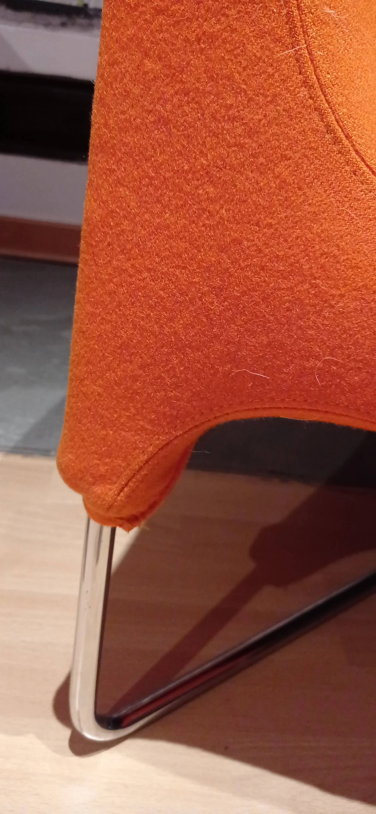 Pair of Bali armchairs by Carlo Colombo in orange fabric, 2000s 21