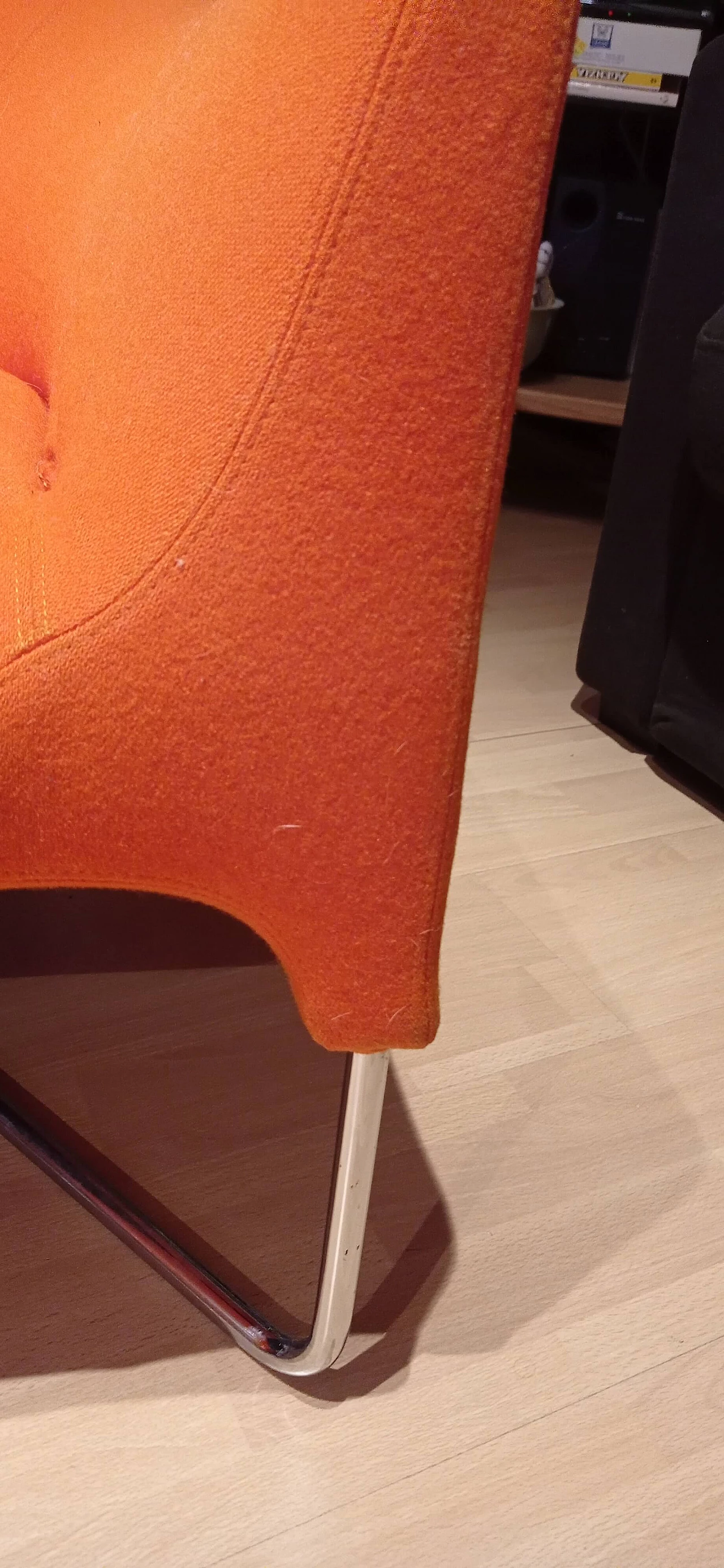 Pair of Bali armchairs by Carlo Colombo in orange fabric, 2000s 24