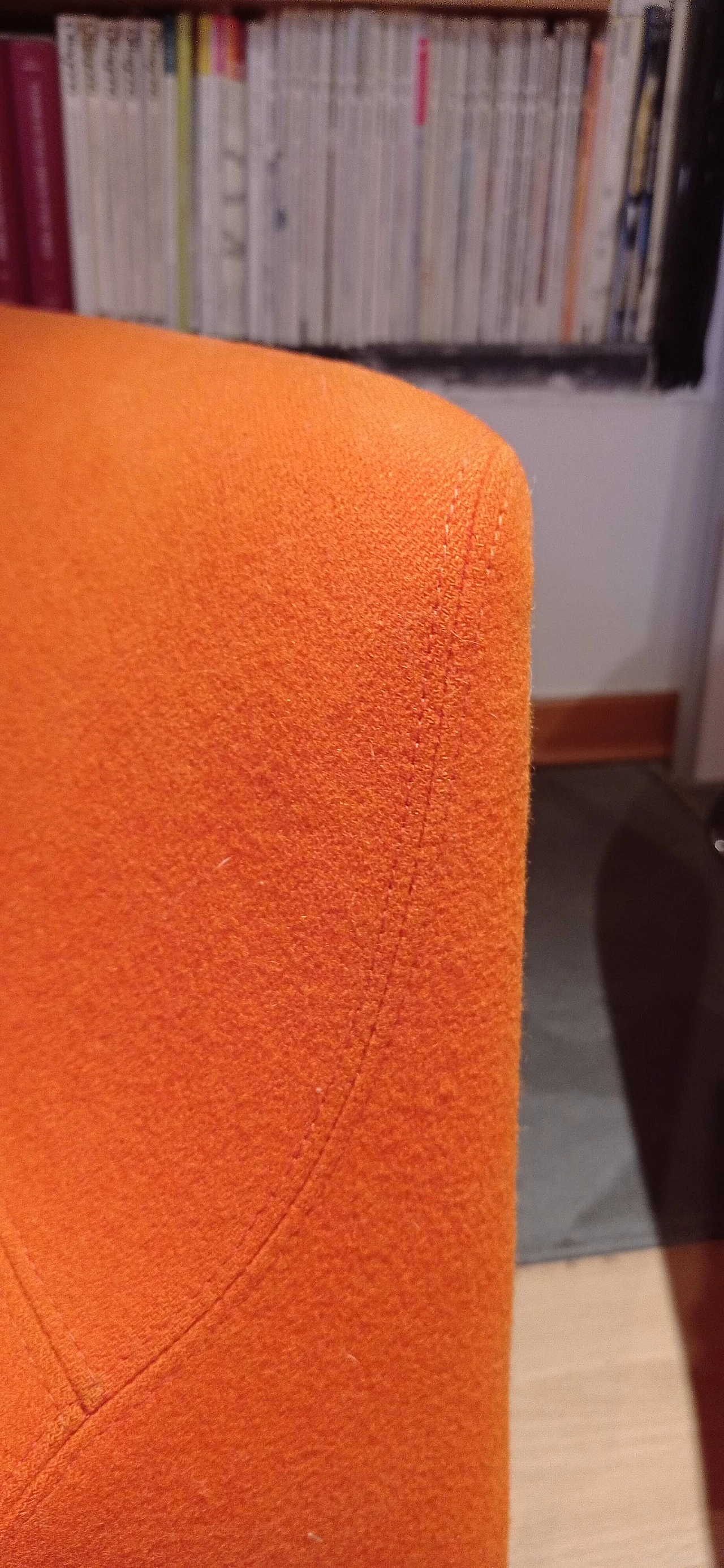 Pair of Bali armchairs by Carlo Colombo in orange fabric, 2000s 42