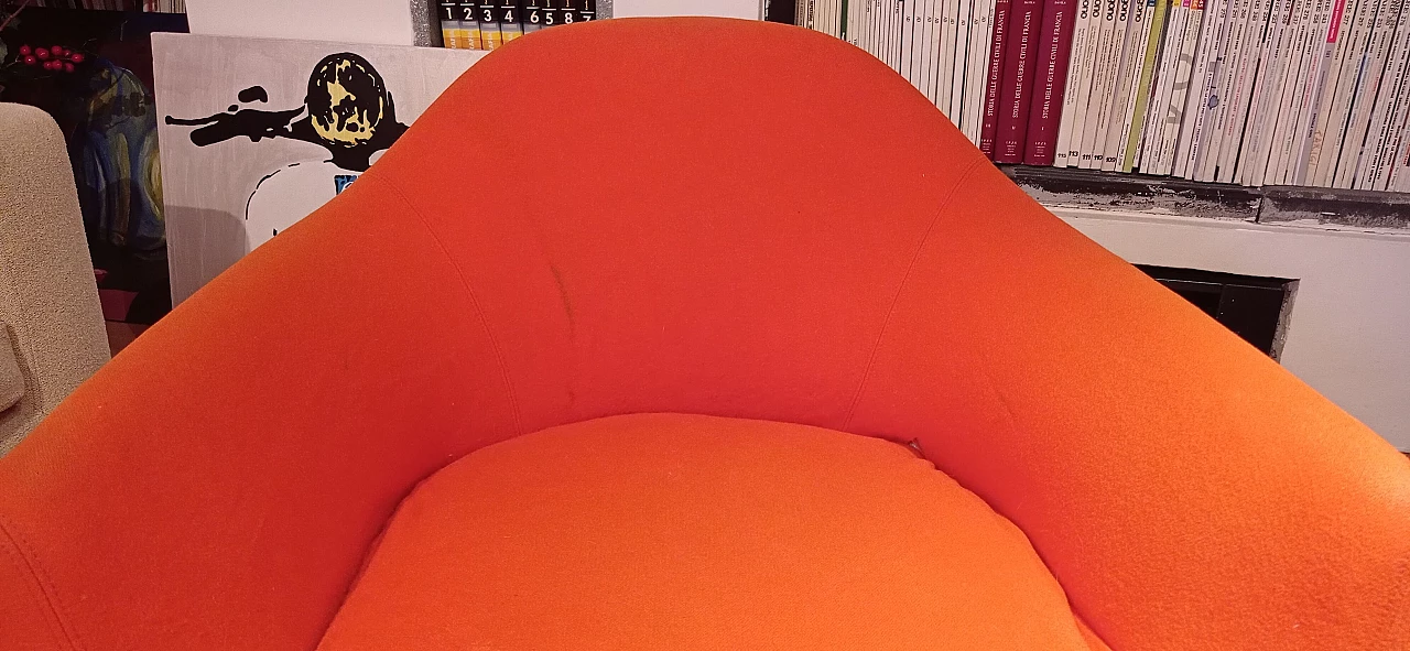 Pair of Bali armchairs by Carlo Colombo in orange fabric, 2000s 50