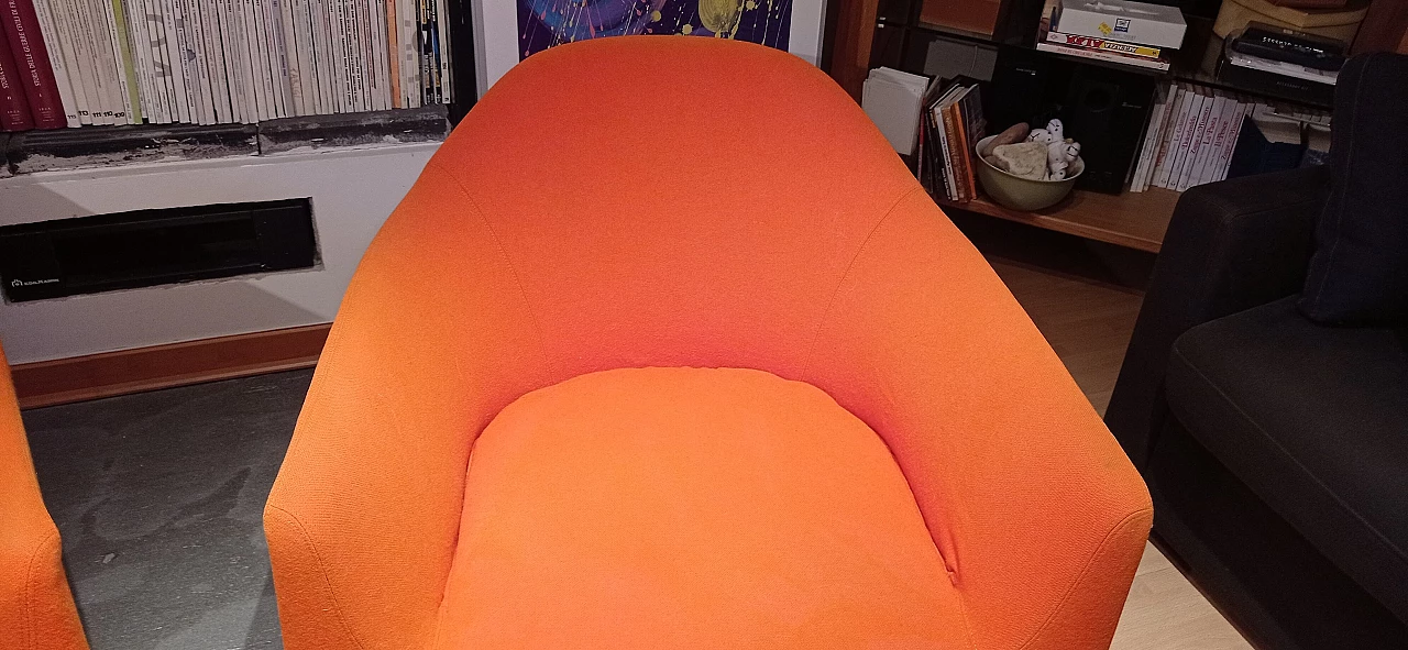 Pair of Bali armchairs by Carlo Colombo in orange fabric, 2000s 52