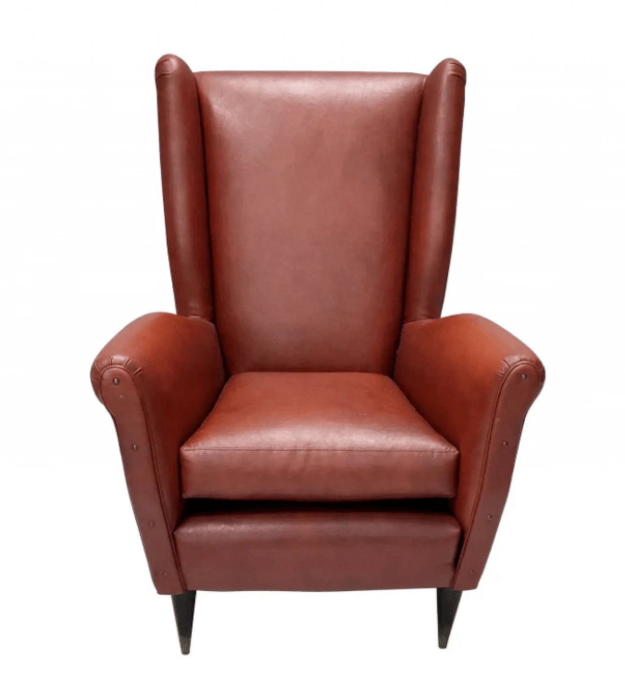 Poltrona in skai nello stile di Gio Ponti per ISA, anni '50 1