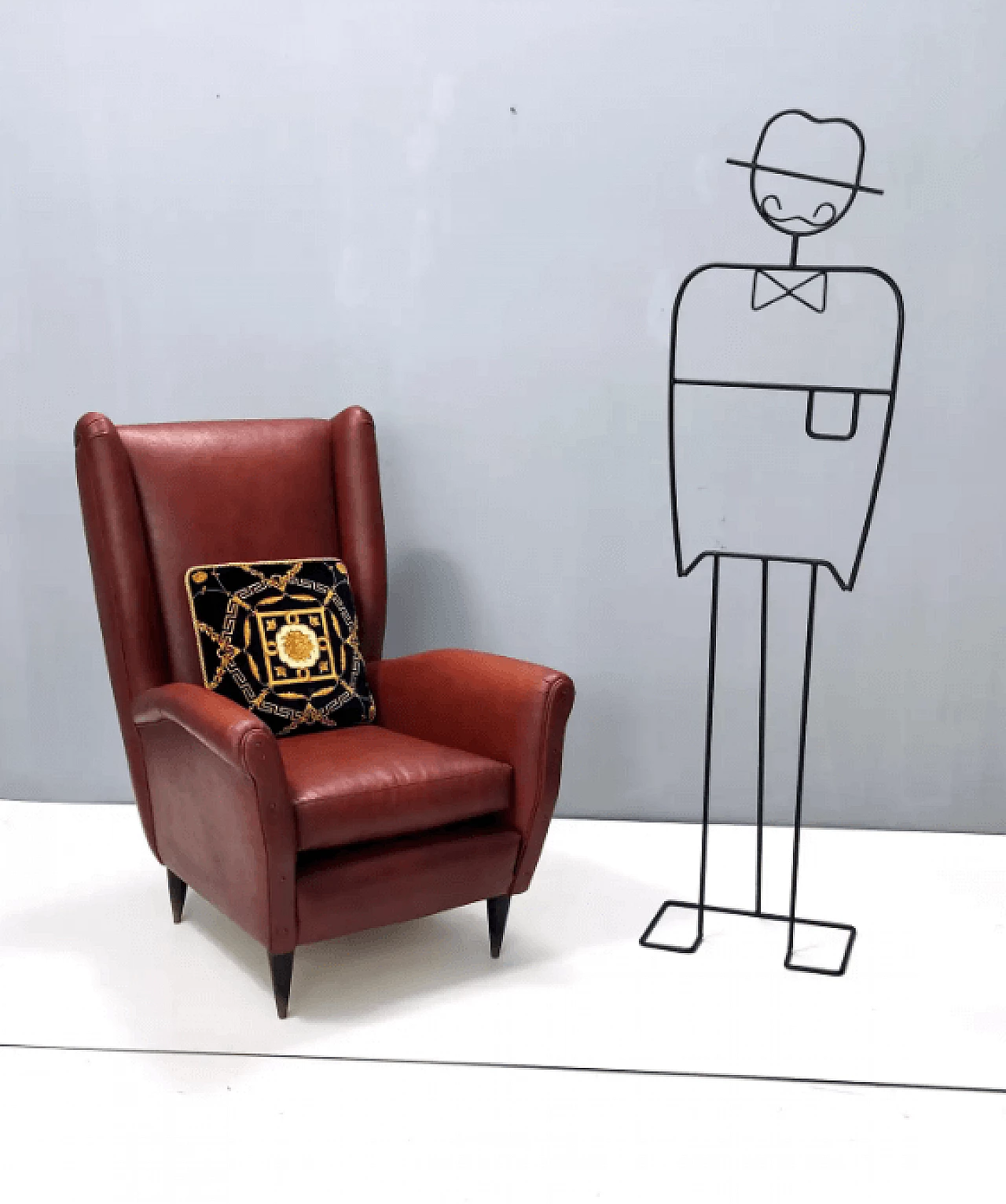 Poltrona in skai nello stile di Gio Ponti per ISA, anni '50 2