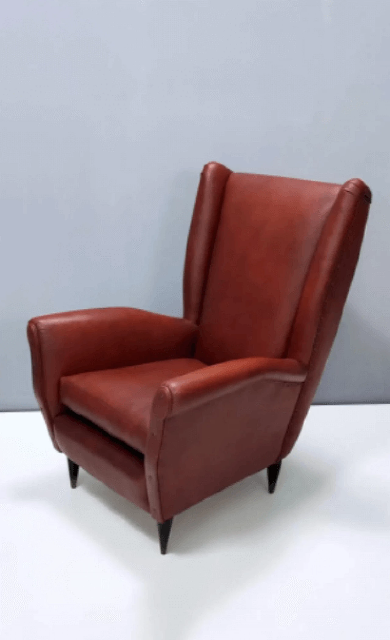 Poltrona in skai nello stile di Gio Ponti per ISA, anni '50 3