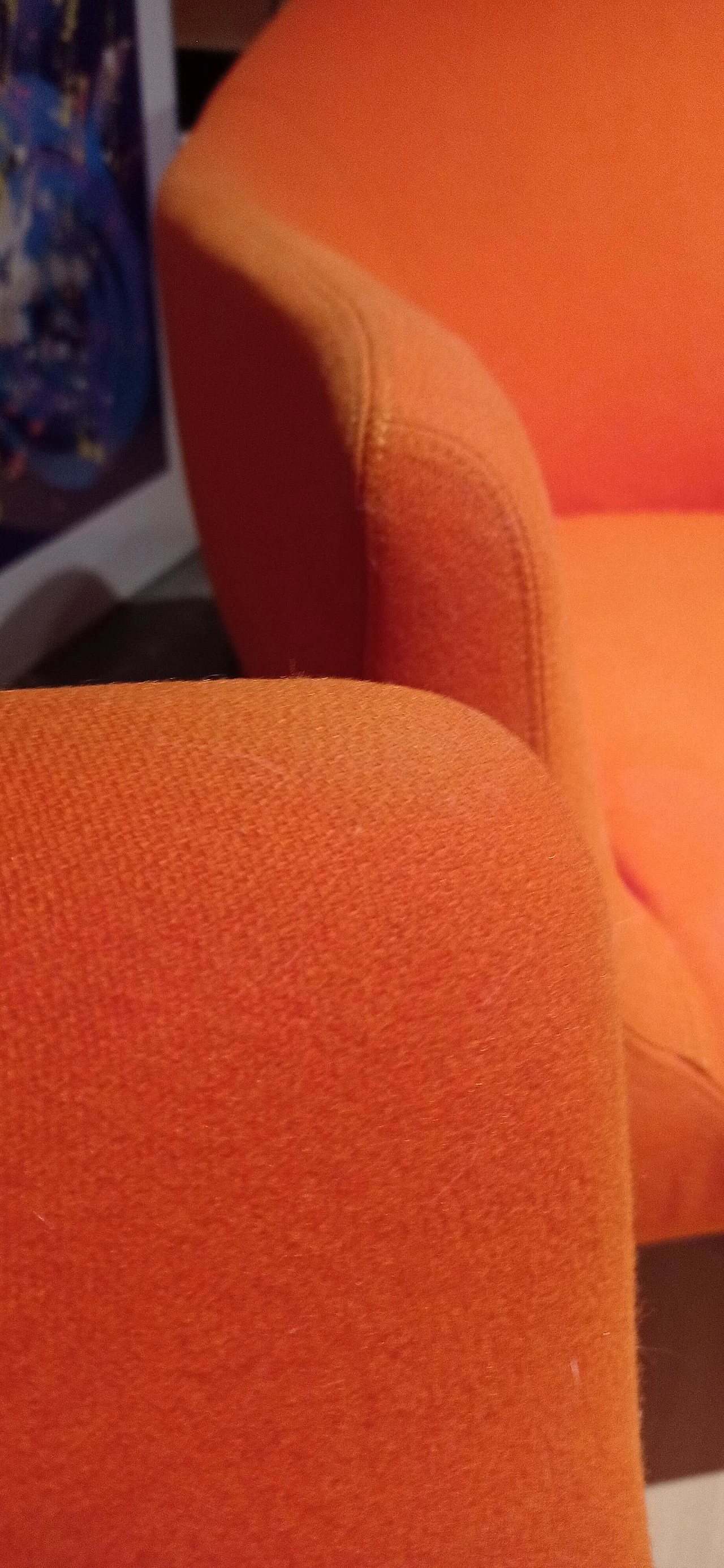Pair of Bali armchairs by Carlo Colombo in orange fabric, 2000s 76
