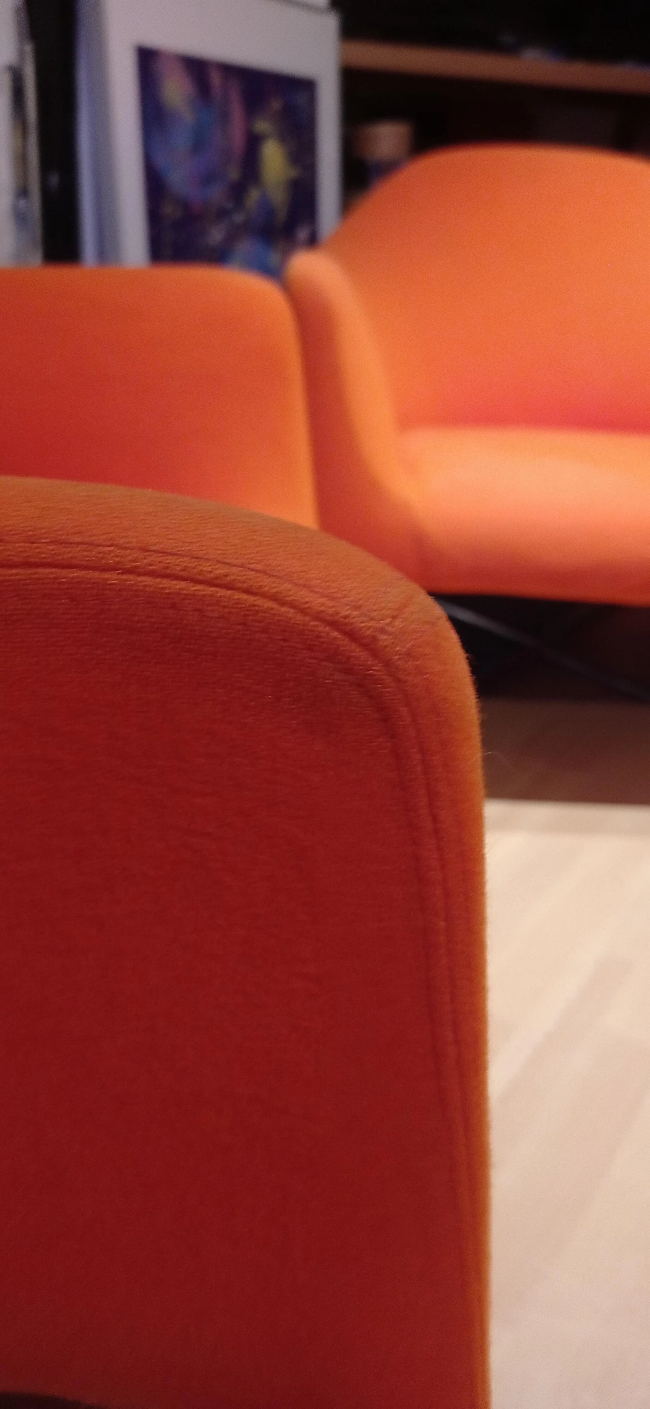 Pair of Bali armchairs by Carlo Colombo in orange fabric, 2000s 79