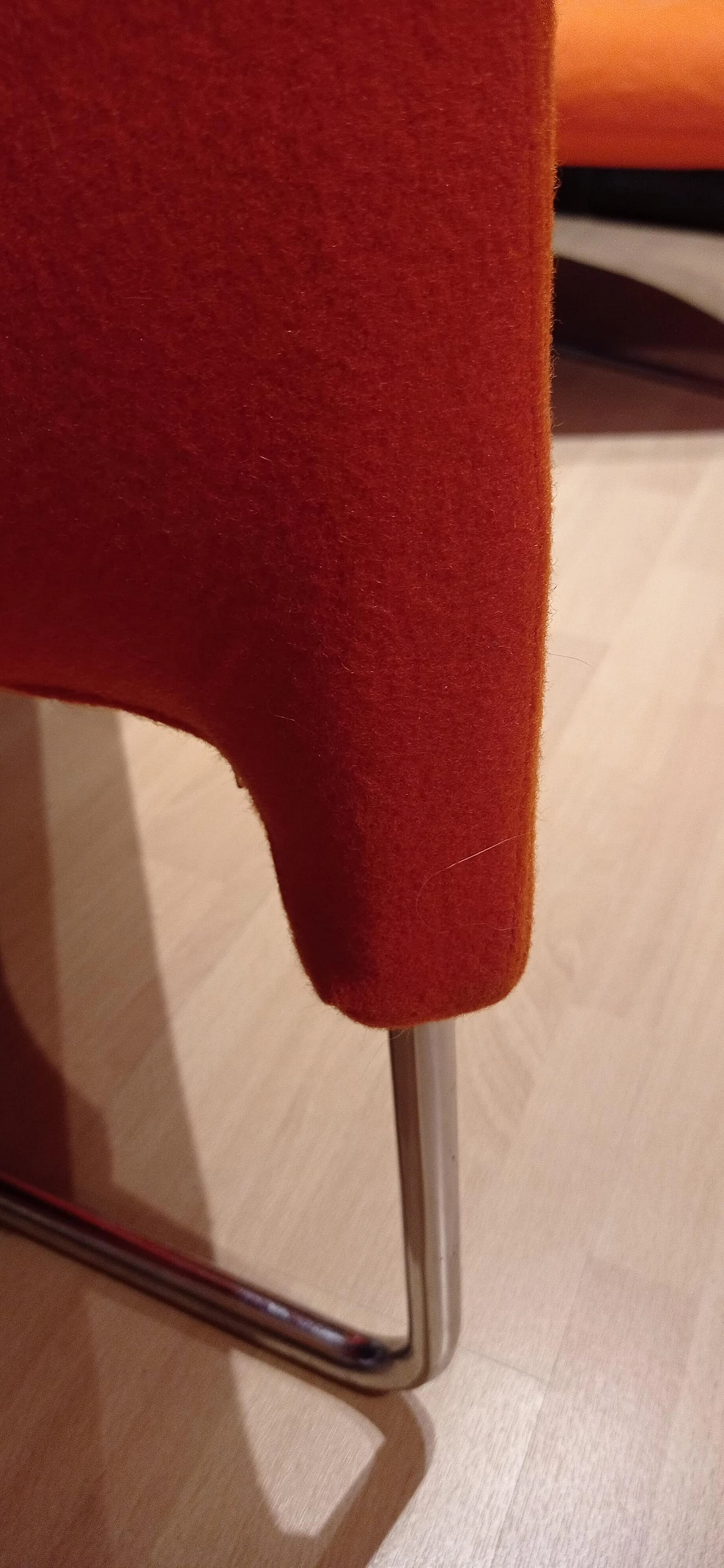 Pair of Bali armchairs by Carlo Colombo in orange fabric, 2000s 80