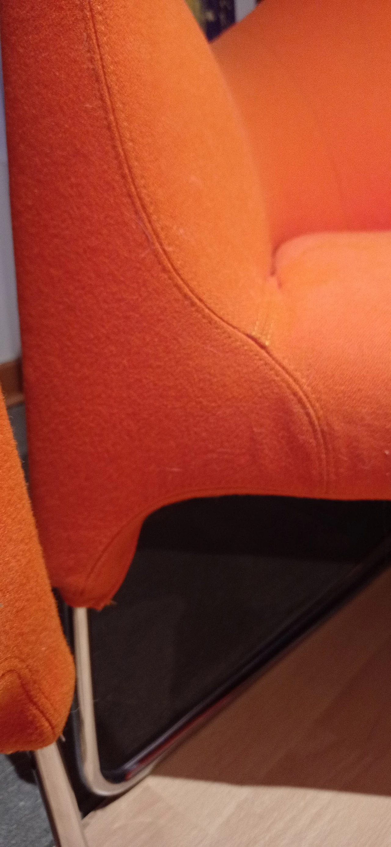 Pair of Bali armchairs by Carlo Colombo in orange fabric, 2000s 82