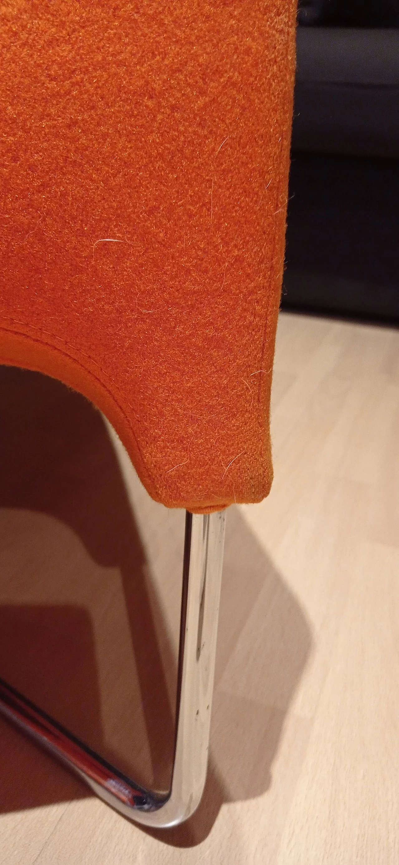 Pair of Bali armchairs by Carlo Colombo in orange fabric, 2000s 84