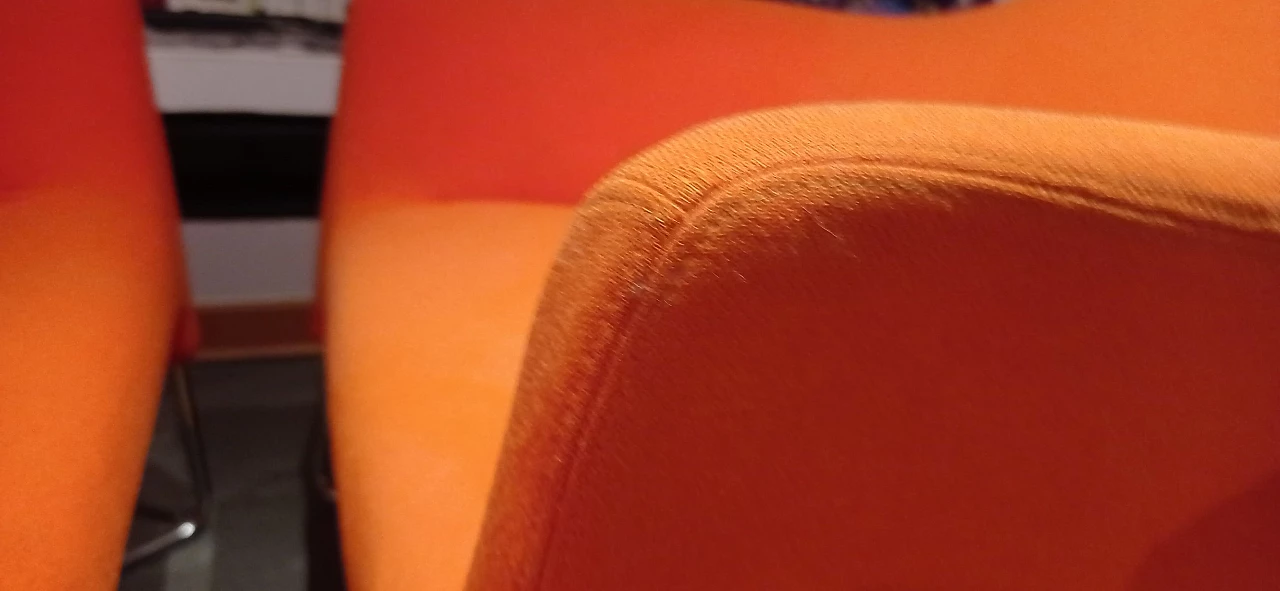 Pair of Bali armchairs by Carlo Colombo in orange fabric, 2000s 89