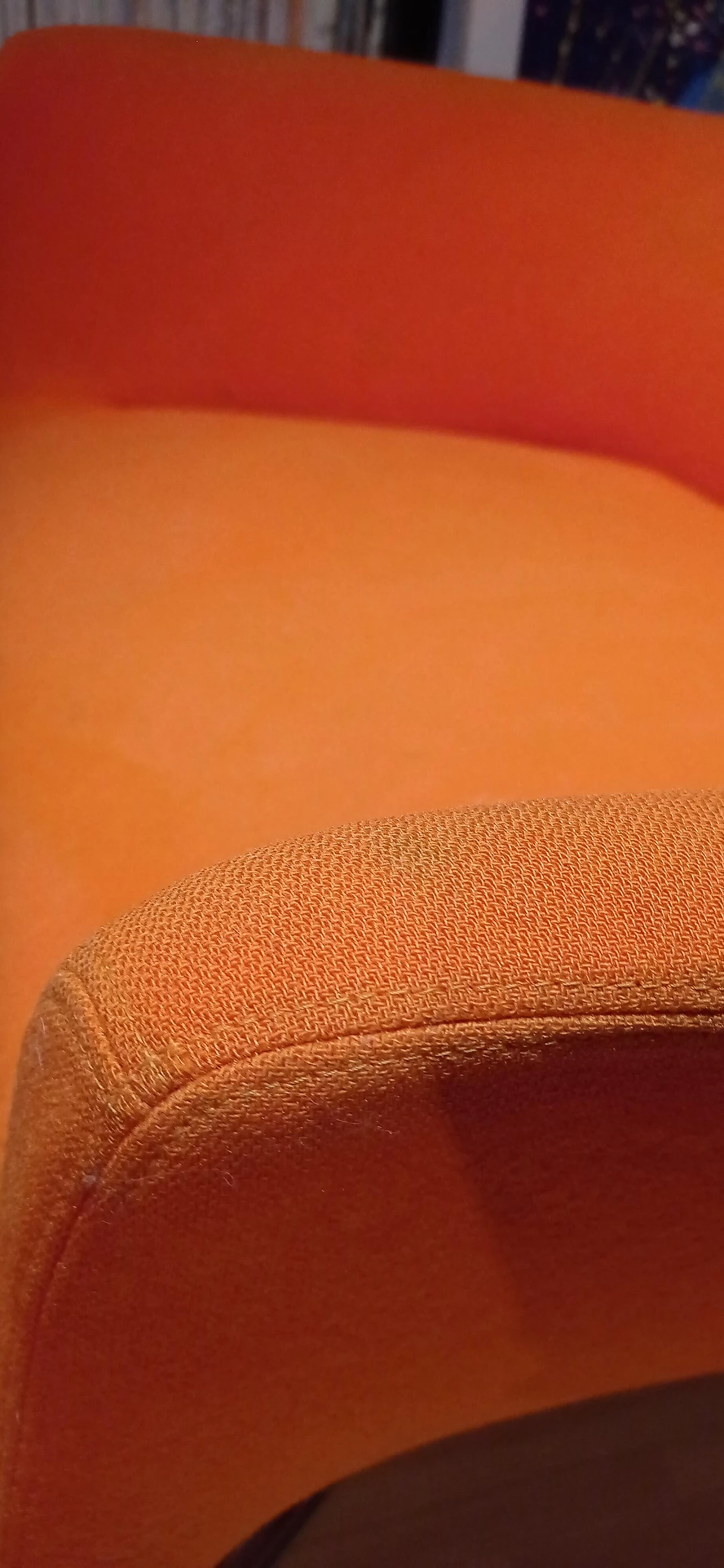 Pair of Bali armchairs by Carlo Colombo in orange fabric, 2000s 90