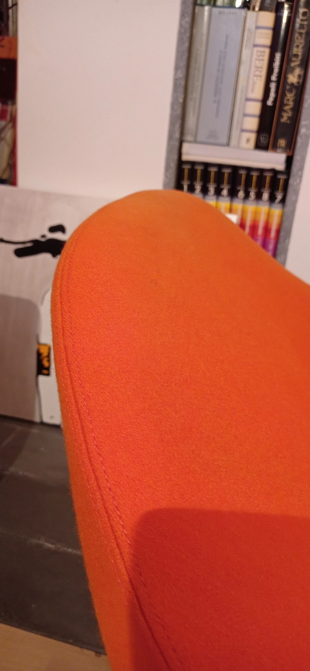 Pair of Bali armchairs by Carlo Colombo in orange fabric, 2000s 93