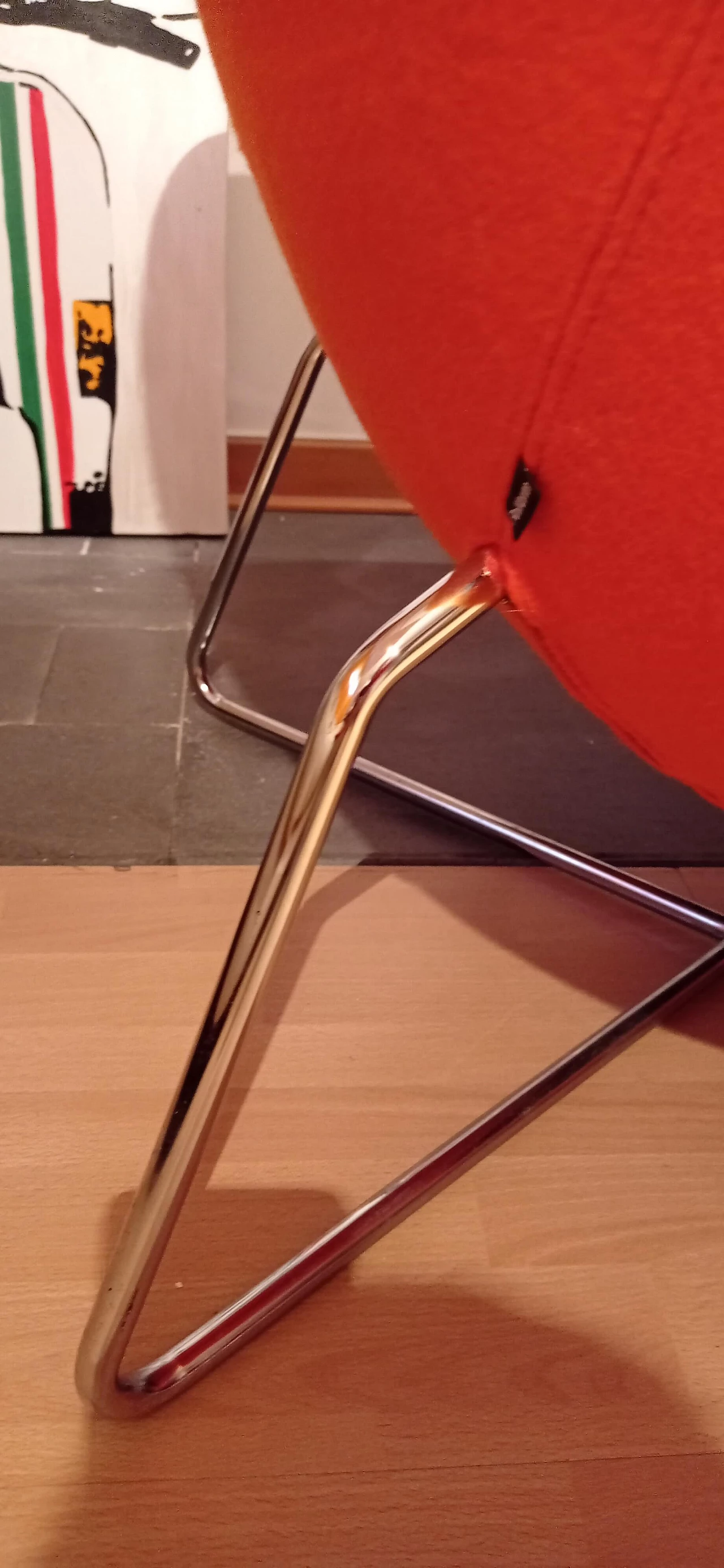 Pair of Bali armchairs by Carlo Colombo in orange fabric, 2000s 94