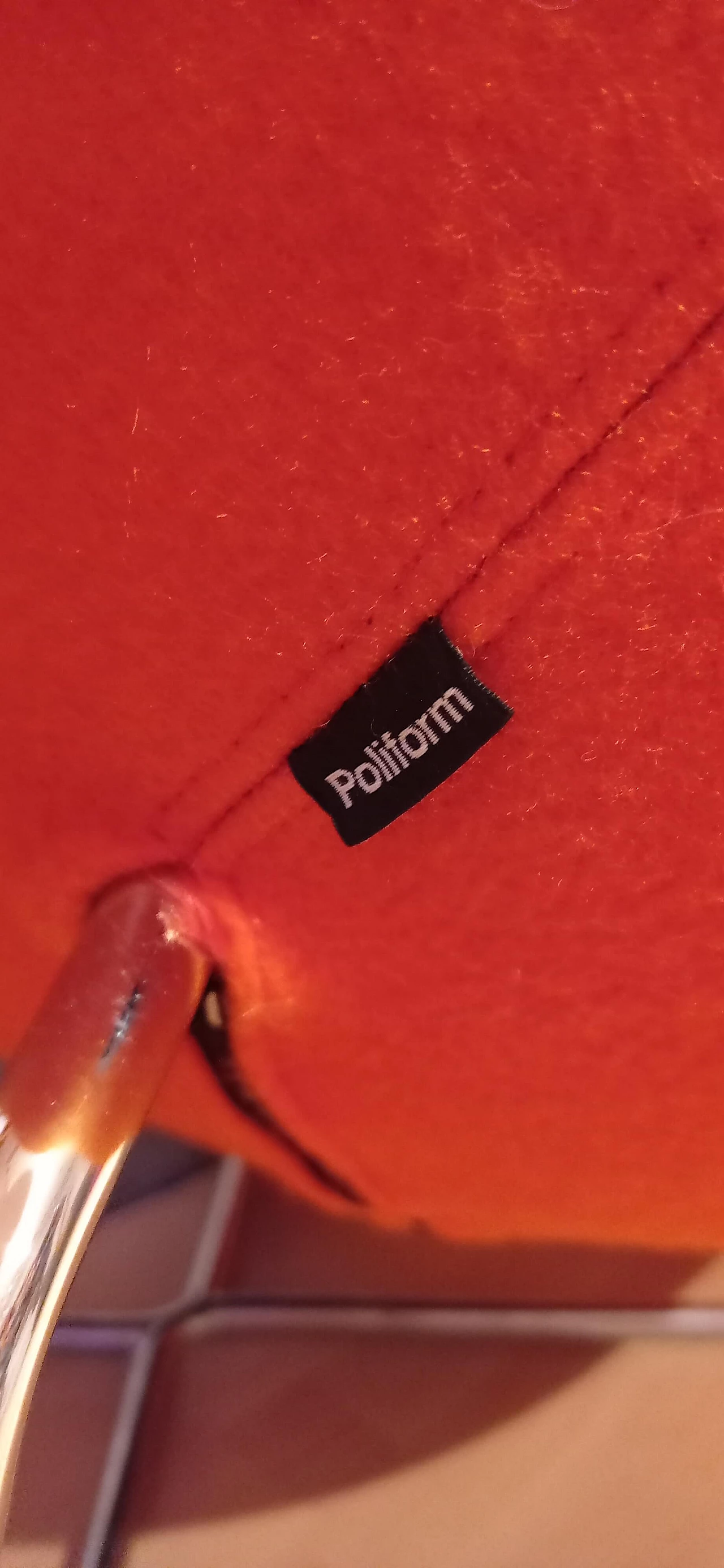 Pair of Bali armchairs by Carlo Colombo in orange fabric, 2000s 95