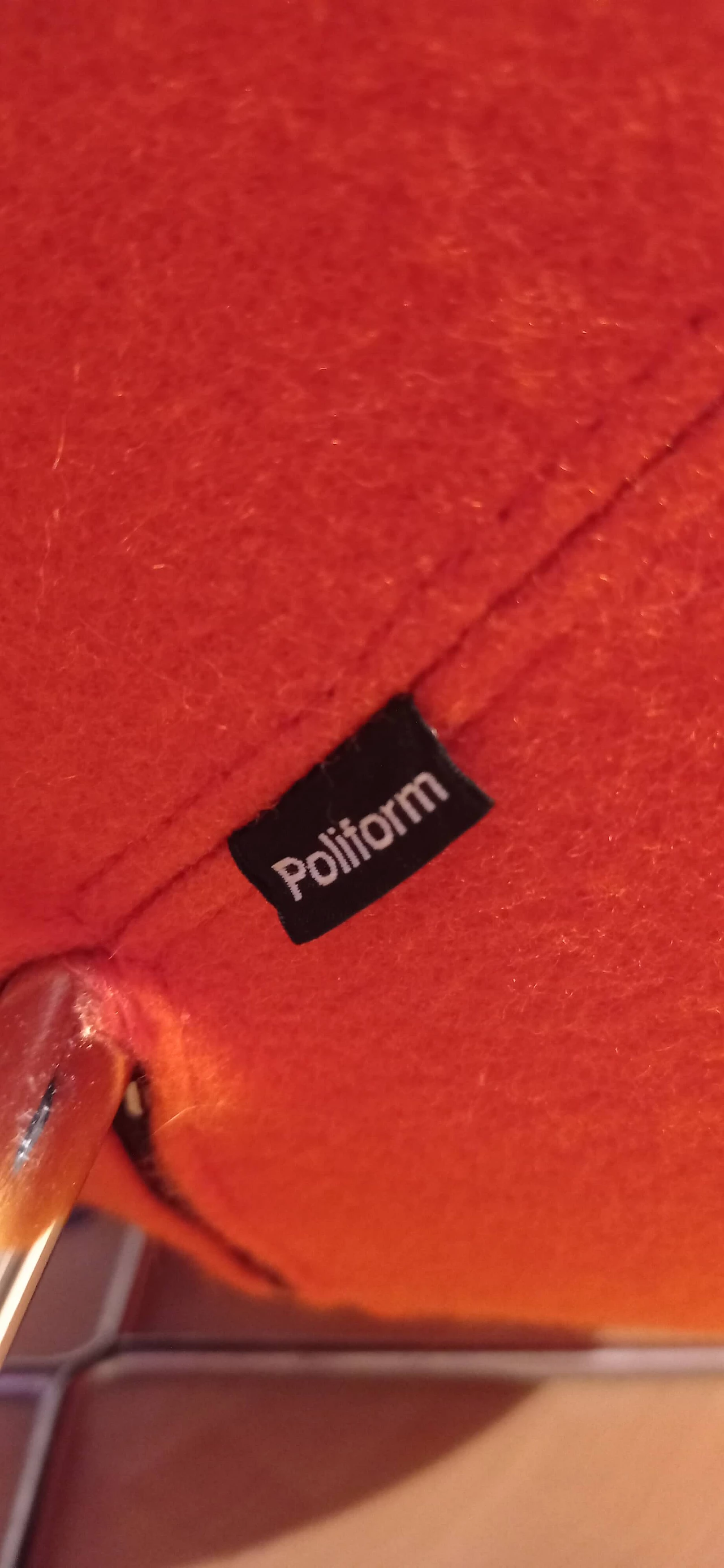 Pair of Bali armchairs by Carlo Colombo in orange fabric, 2000s 96