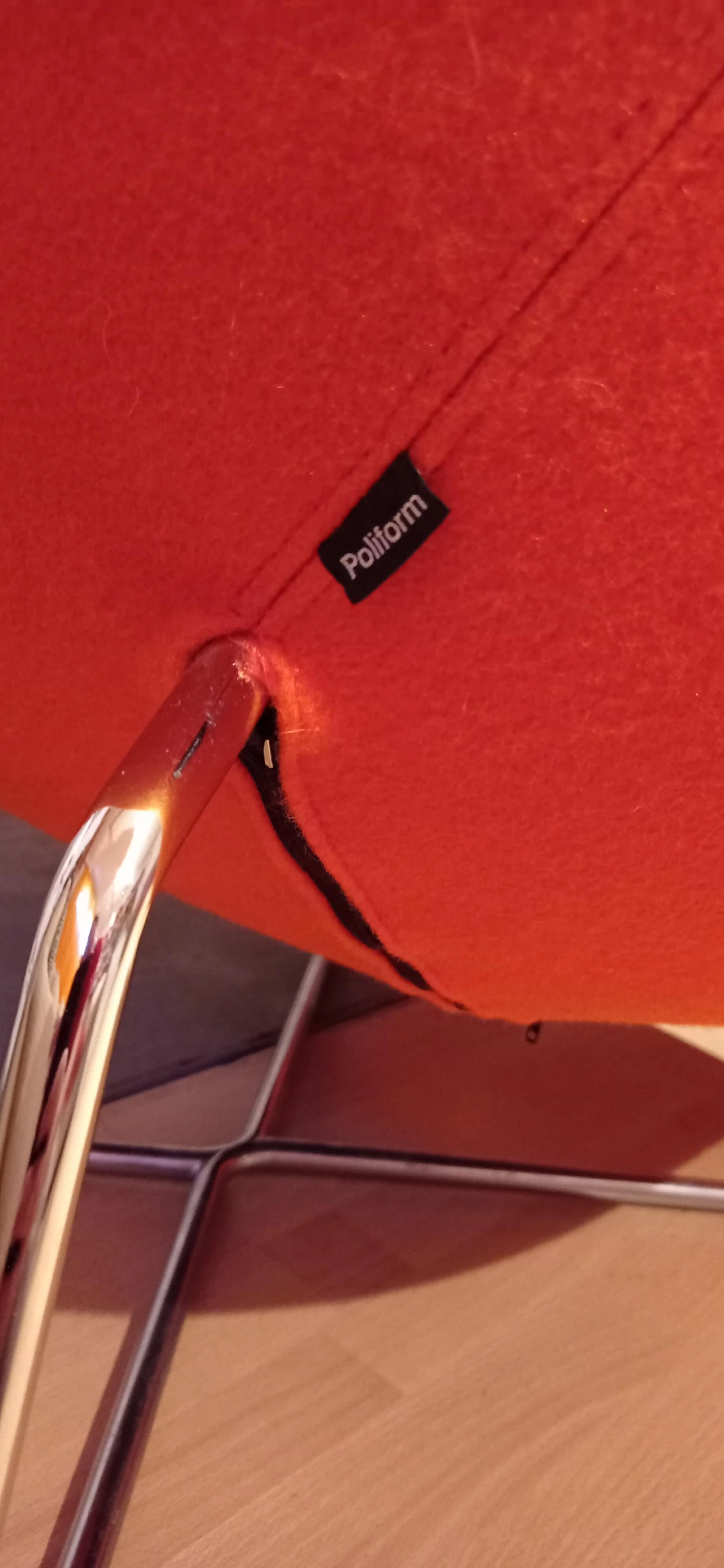 Pair of Bali armchairs by Carlo Colombo in orange fabric, 2000s 98