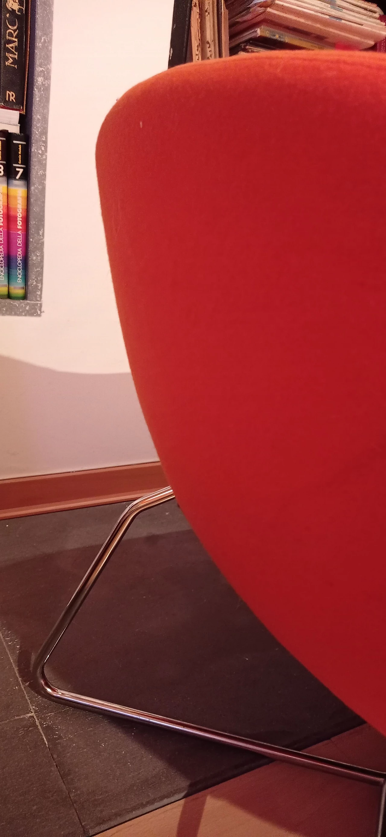 Pair of Bali armchairs by Carlo Colombo in orange fabric, 2000s 99