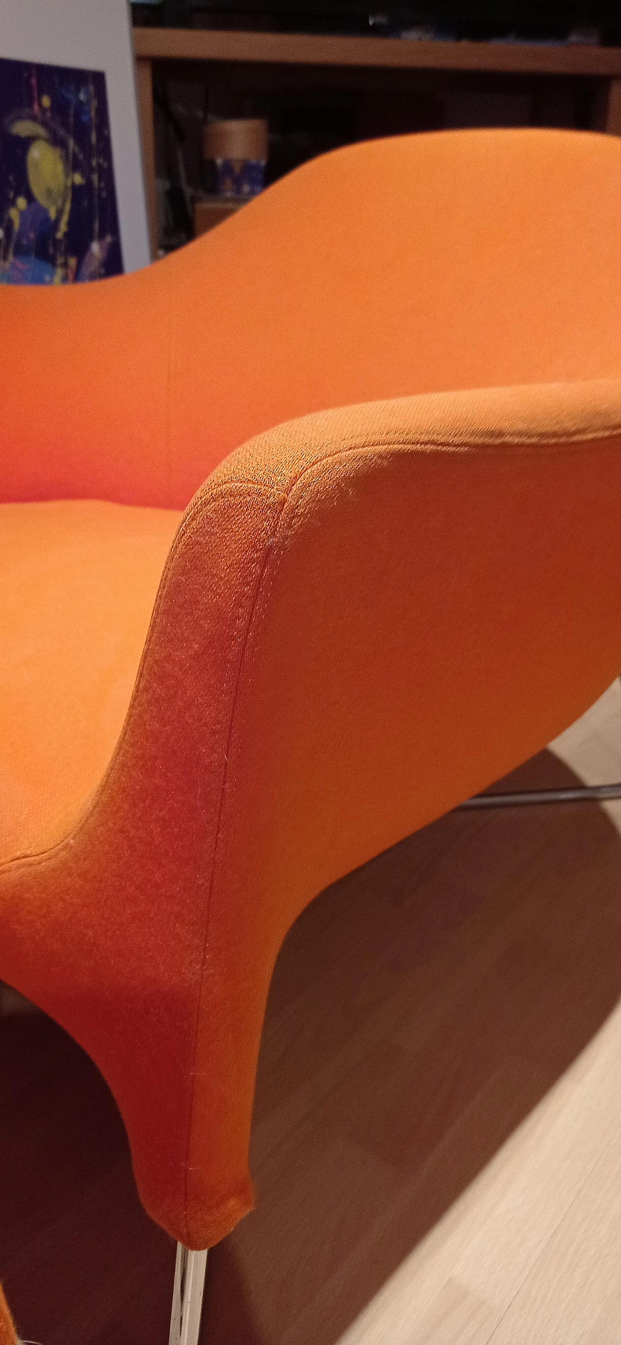 Pair of Bali armchairs by Carlo Colombo in orange fabric, 2000s 100