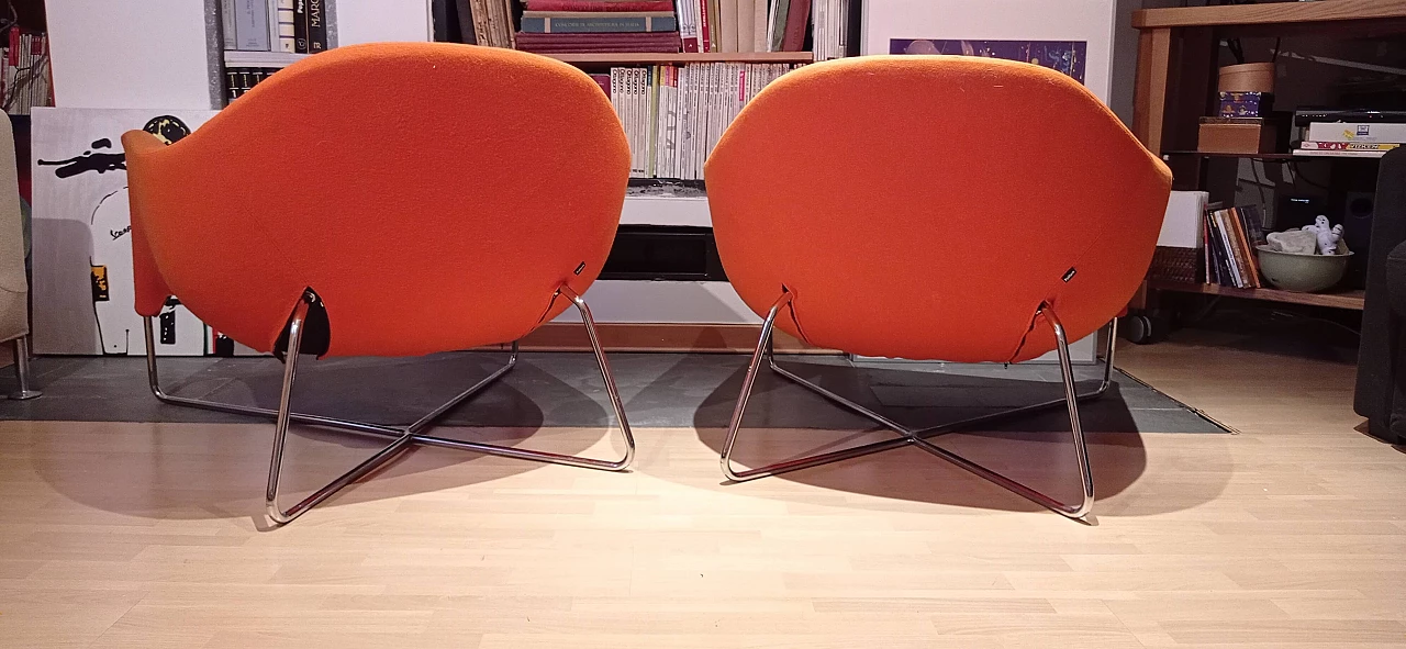 Pair of Bali armchairs by Carlo Colombo in orange fabric, 2000s 118