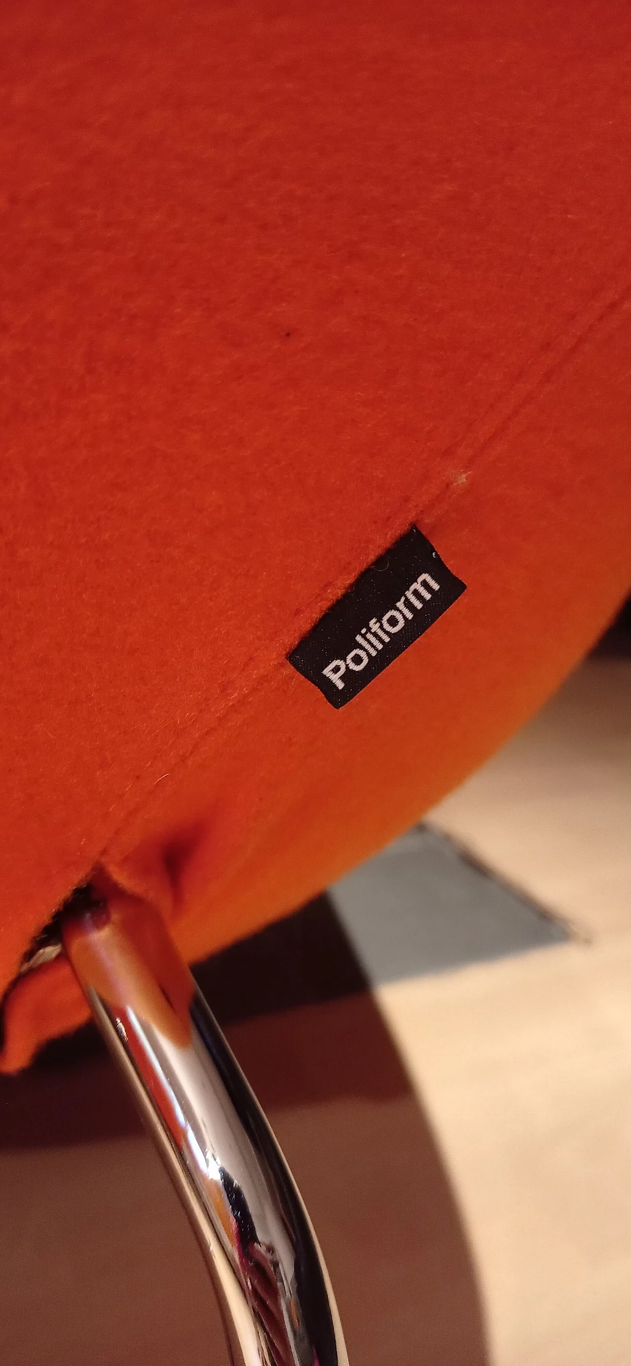 Pair of Bali armchairs by Carlo Colombo in orange fabric, 2000s 128