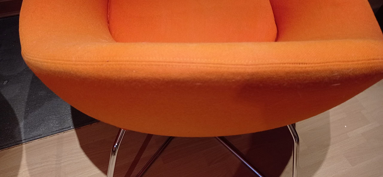 Pair of Bali armchairs by Carlo Colombo in orange fabric, 2000s 135