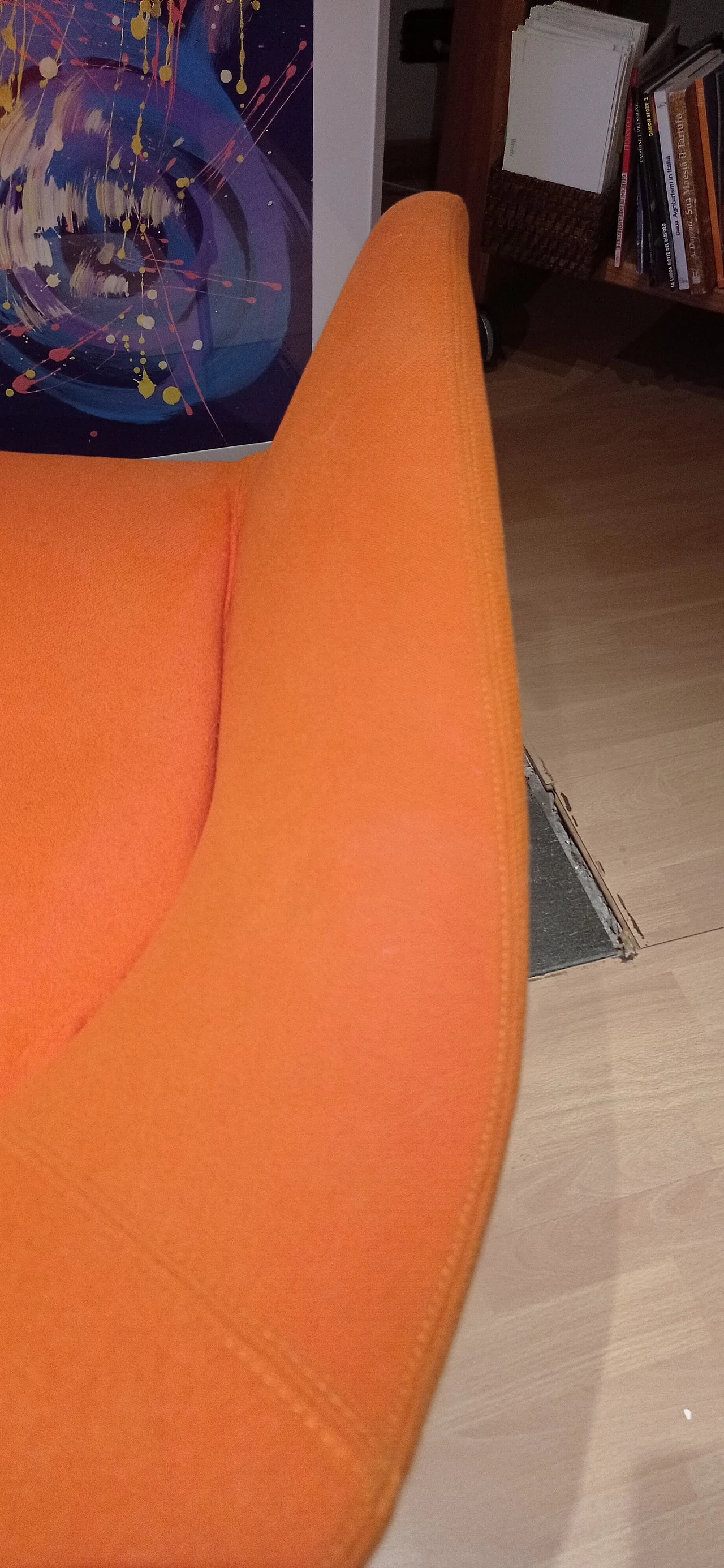 Pair of Bali armchairs by Carlo Colombo in orange fabric, 2000s 137