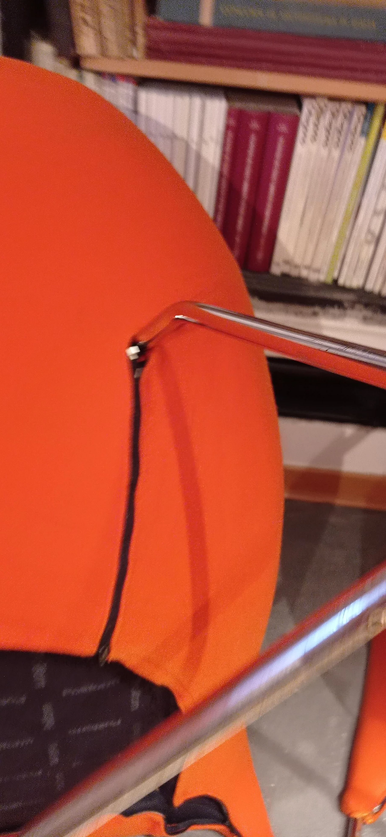 Pair of Bali armchairs by Carlo Colombo in orange fabric, 2000s 143