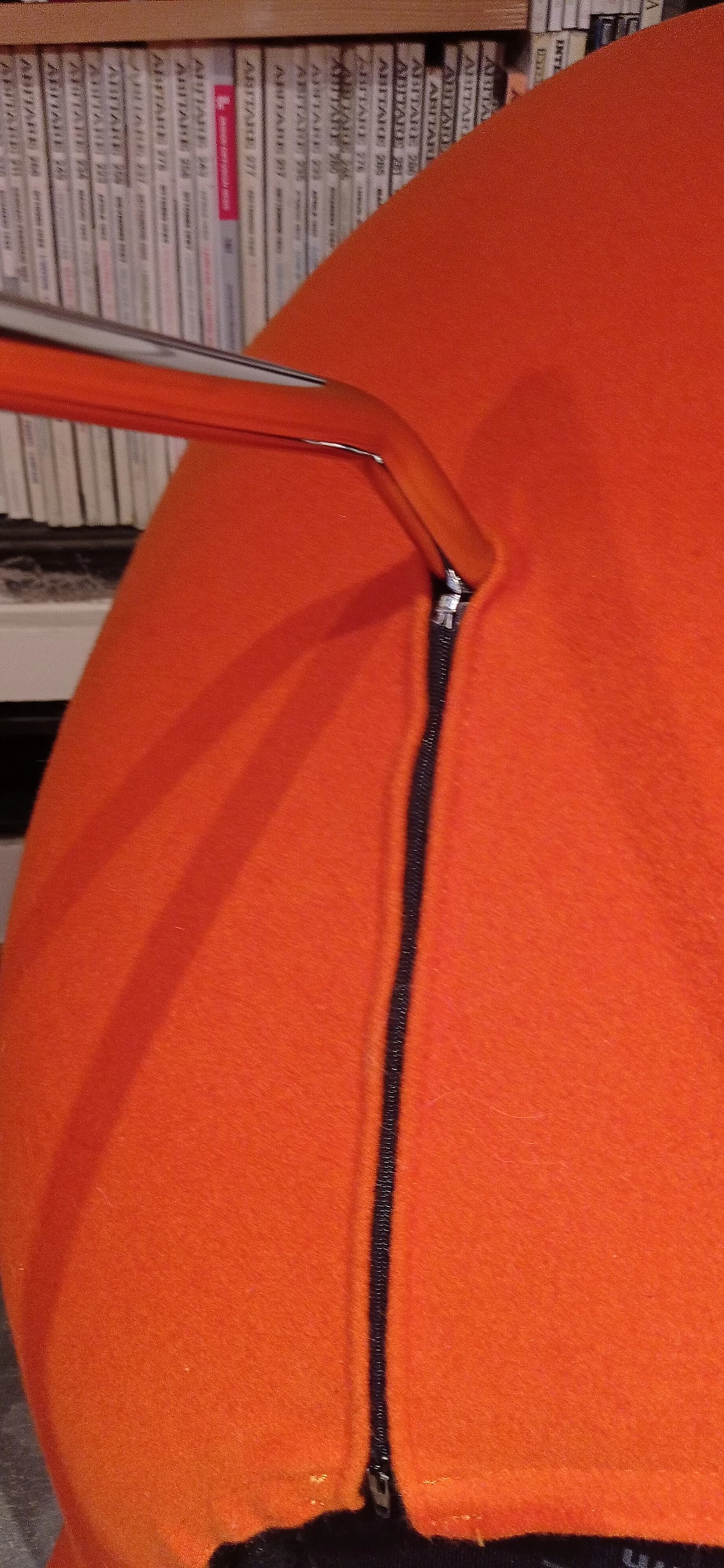 Pair of Bali armchairs by Carlo Colombo in orange fabric, 2000s 151