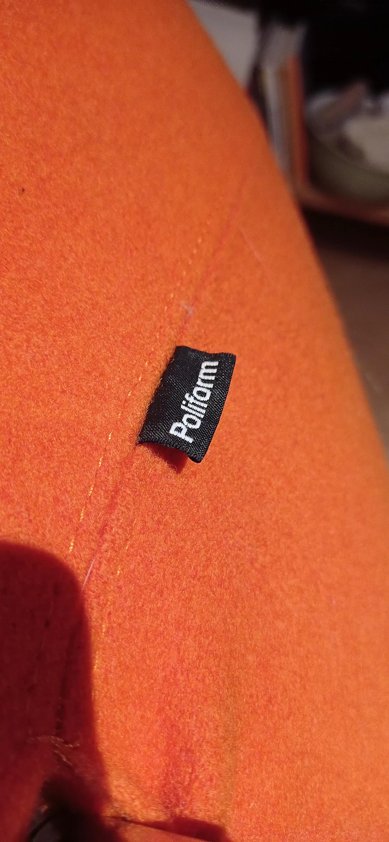 Pair of Bali armchairs by Carlo Colombo in orange fabric, 2000s 153