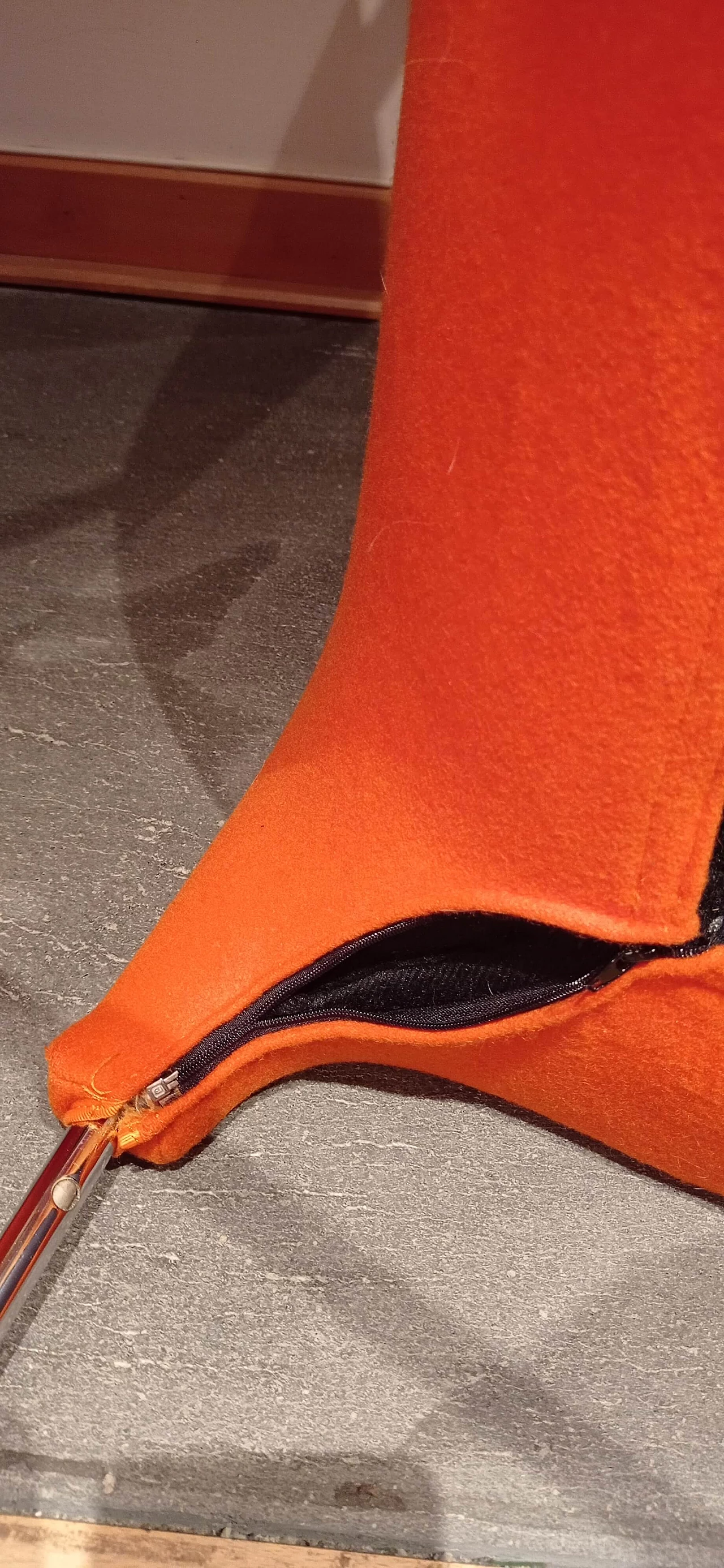 Pair of Bali armchairs by Carlo Colombo in orange fabric, 2000s 156