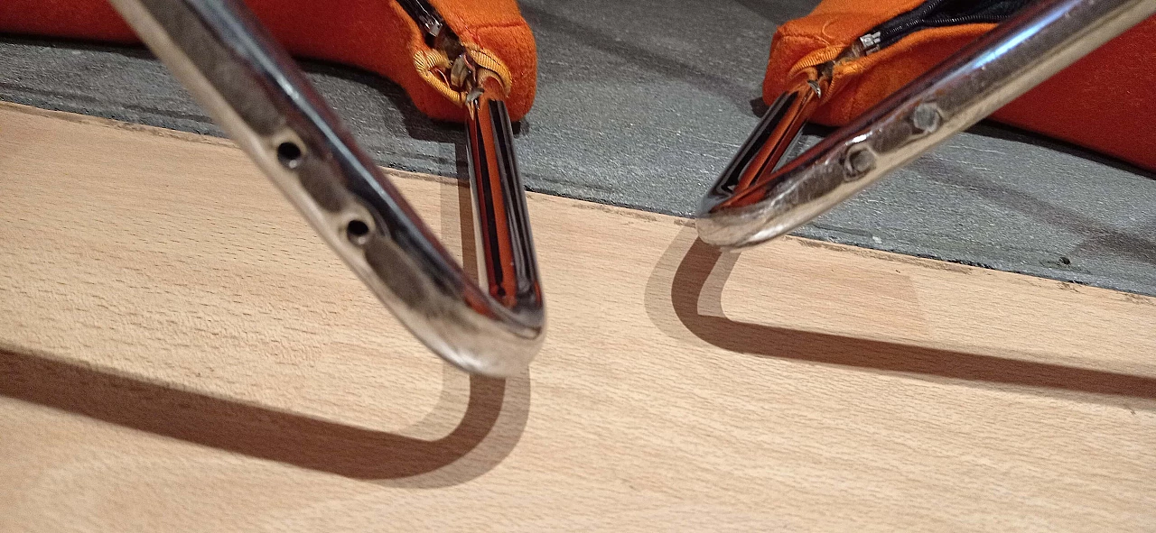 Pair of Bali armchairs by Carlo Colombo in orange fabric, 2000s 160