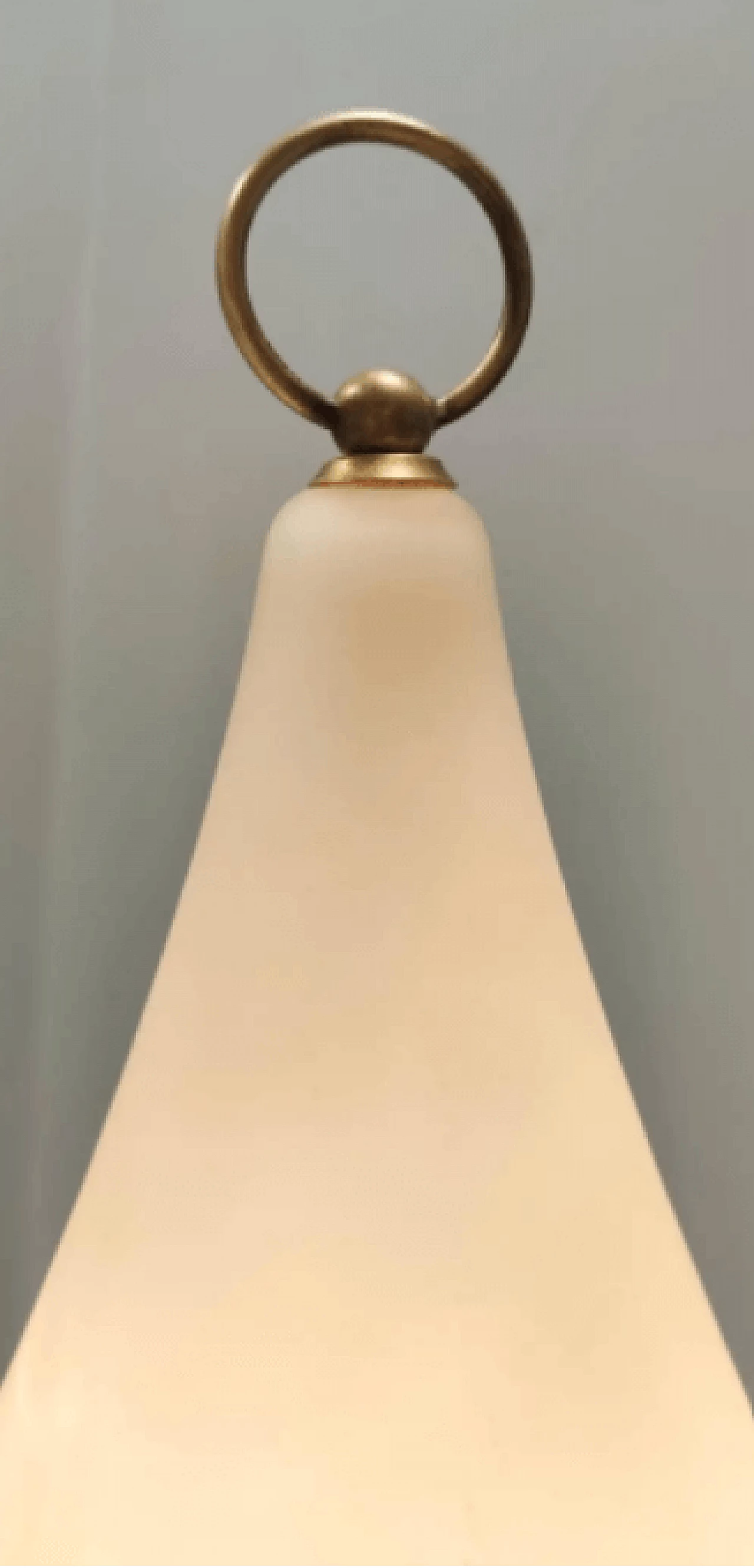 Opaline glass and iron floor lamp by Stilnovo, 1950s 7