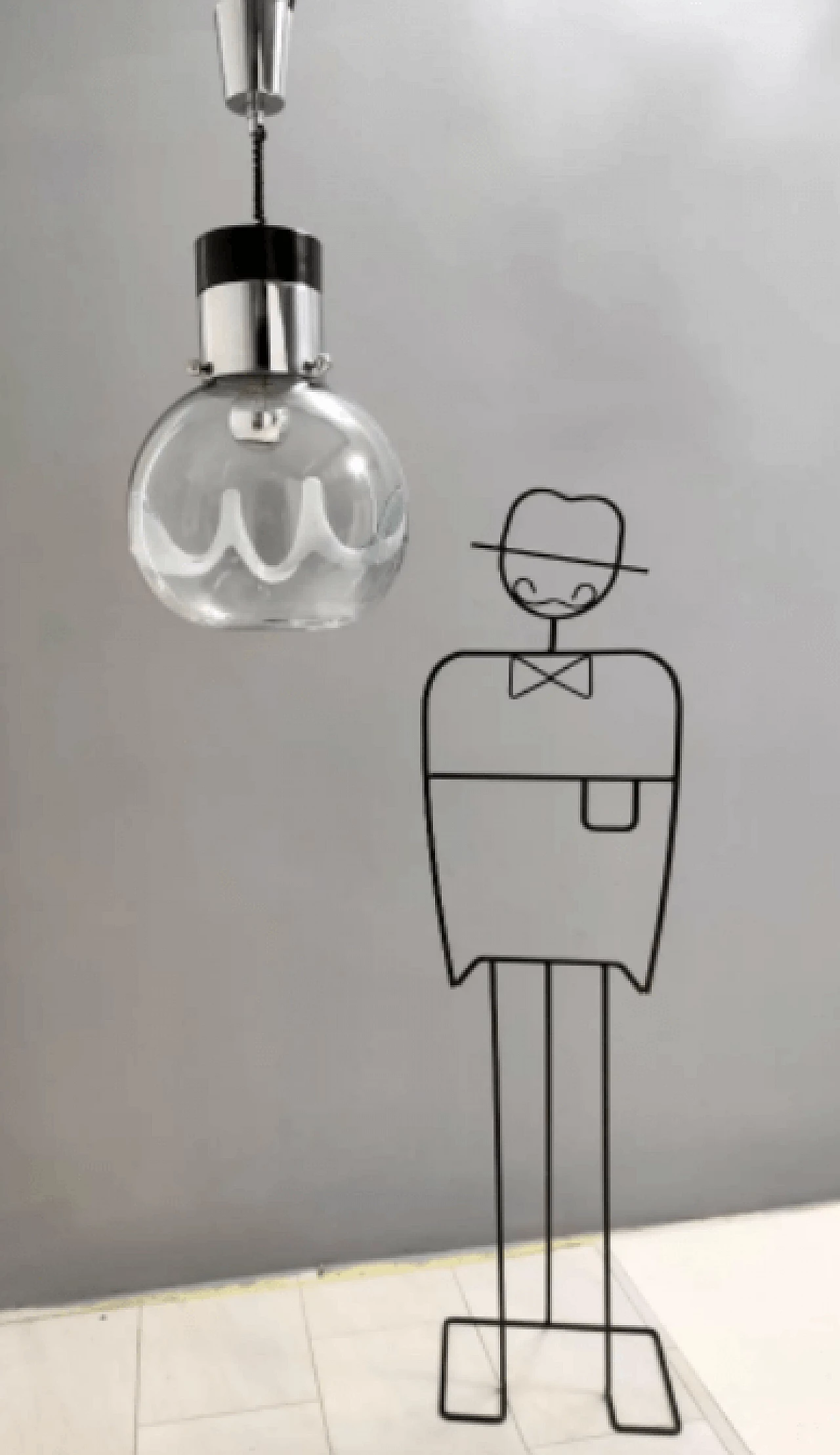 Murano glass and painted metal hanging chandelier by Toni Zuccheri for Venini, 1970s 3