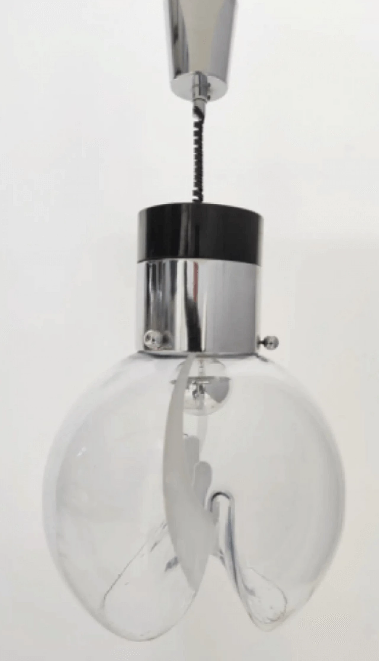 Murano glass and painted metal hanging chandelier by Toni Zuccheri for Venini, 1970s 6