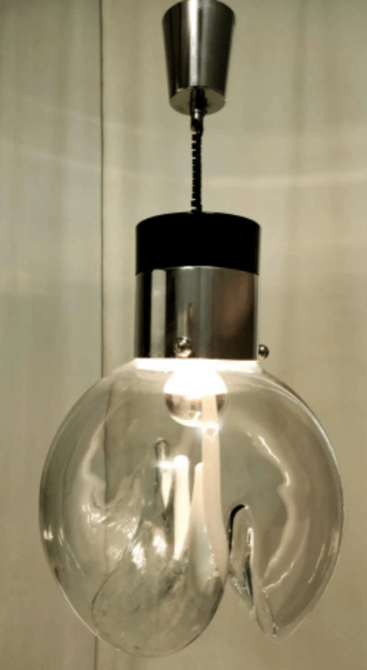 Murano glass and painted metal hanging chandelier by Toni Zuccheri for Venini, 1970s 7