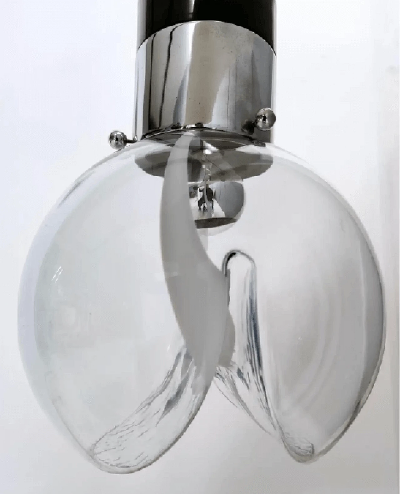 Murano glass and painted metal hanging chandelier by Toni Zuccheri for Venini, 1970s 10