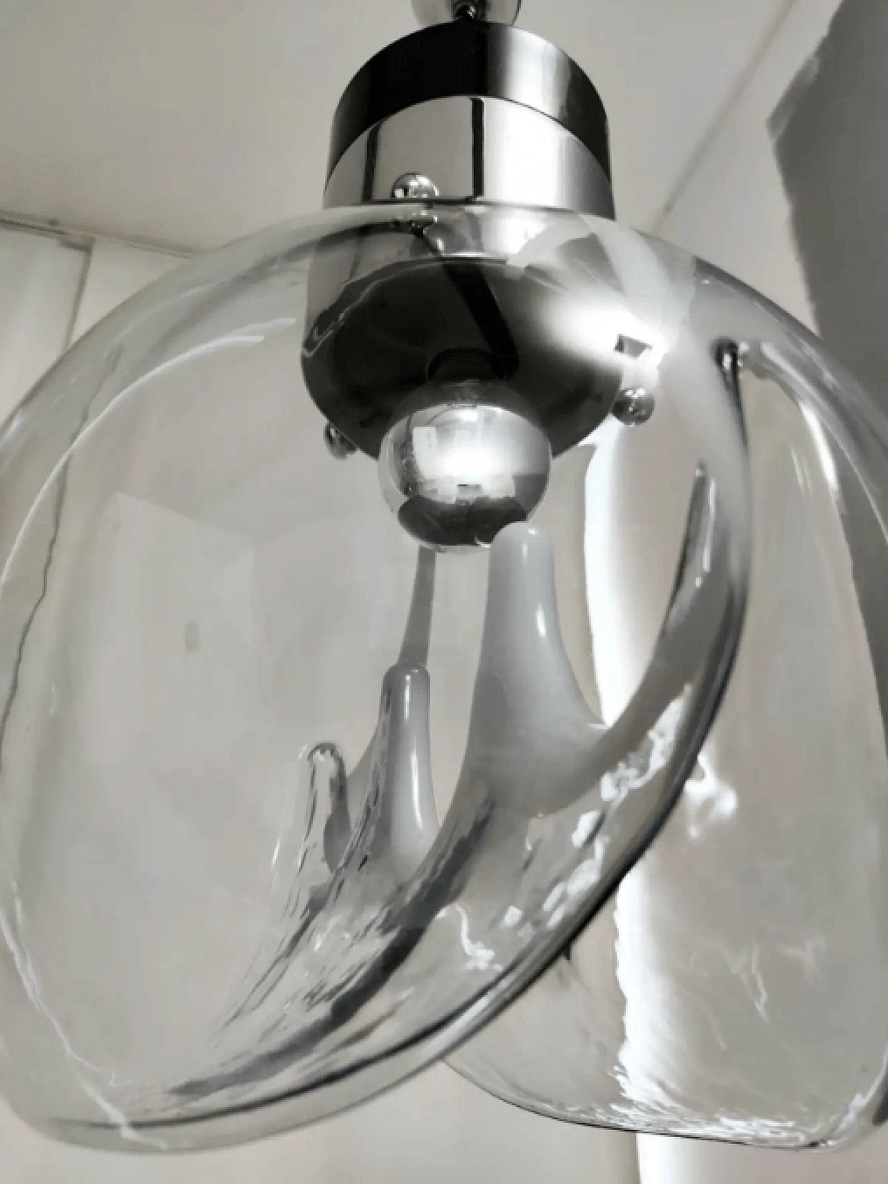 Murano glass and painted metal hanging chandelier by Toni Zuccheri for Venini, 1970s 11